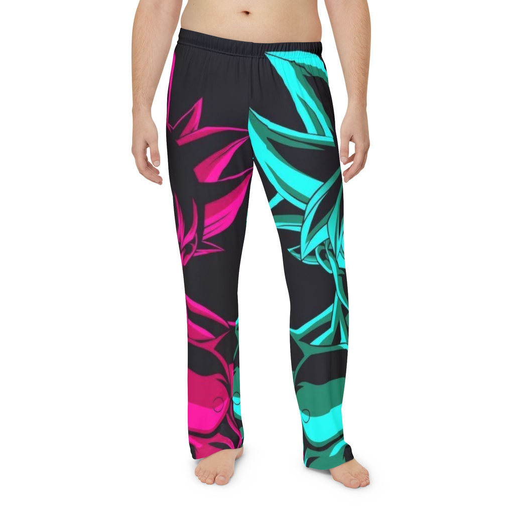 Men's Vibrant Ninja Pajama Pants, Colorful Lounge Wear, Gifts for Him, Relaxation Pants, Cosplay Sleepwear, Animated Design
