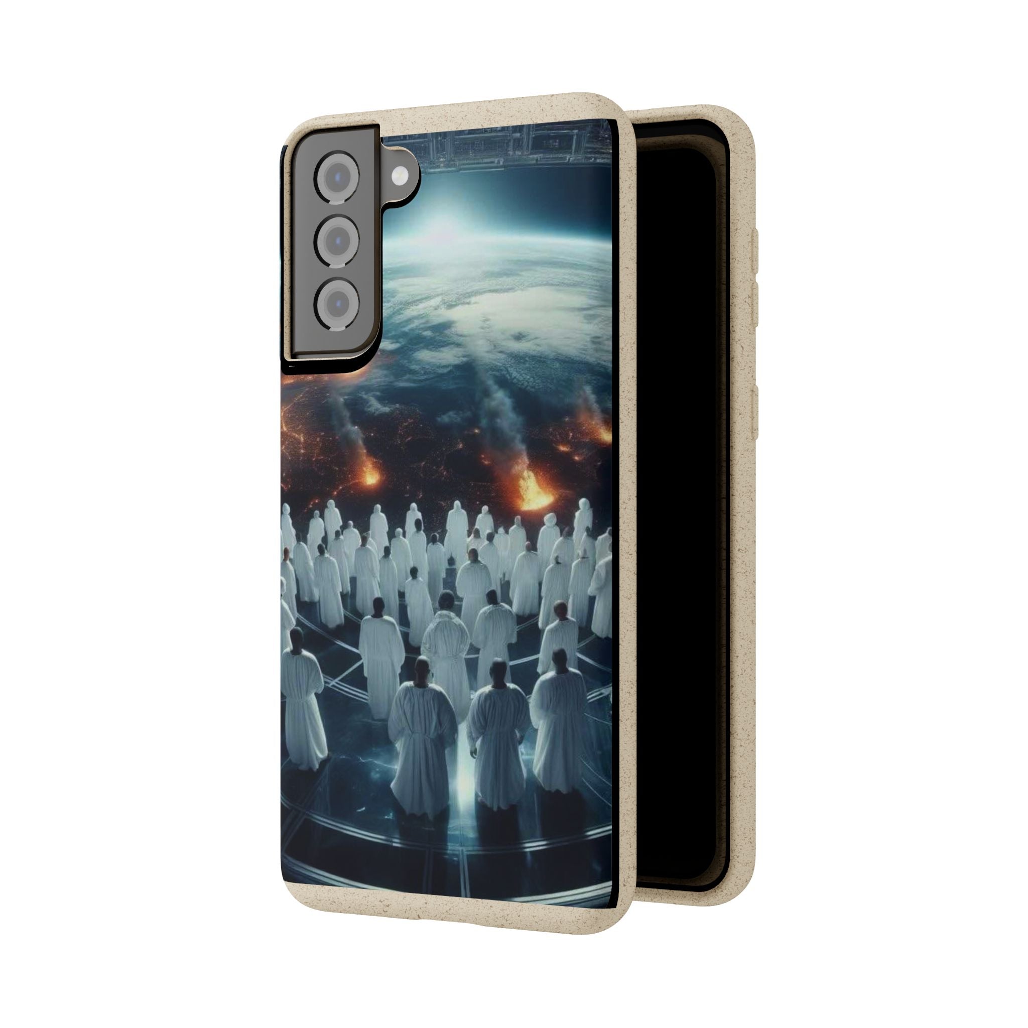 Galactic Gathering Biodegradable Phone Case - Eco-Friendly Cosmic Design