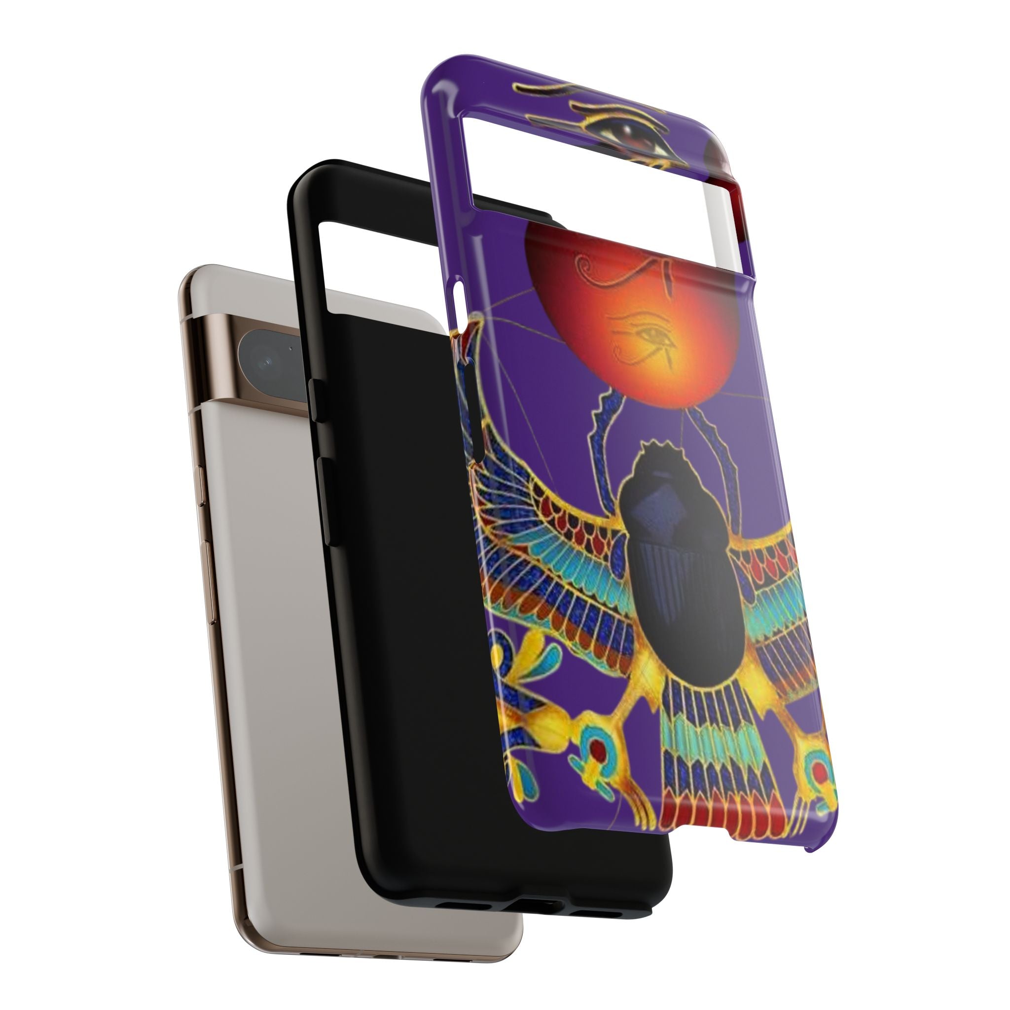 Colorful Phone Case with Egyptian-Inspired Design, Tough Cases for Gift, Phone Protection, Unique Accessories, Festival Style, Phone Cover