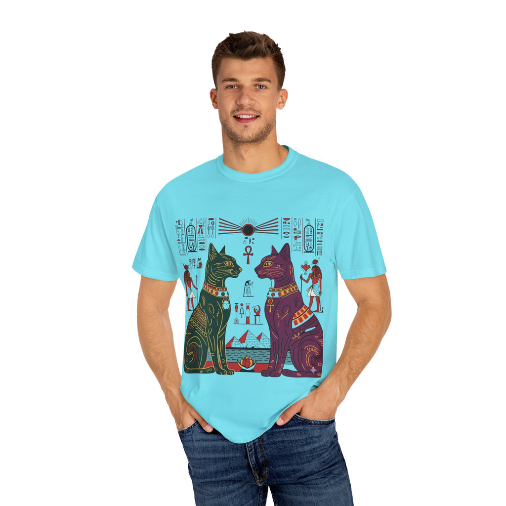 Egyptian Cat Graphic Tee, Vintage Style Shirt, Unisex T-shirt, Cat Lover Gift, Unique Retro Apparel