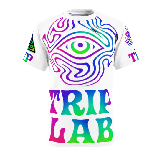 Psychedelic Graphic Tee, Festival Shirt, Unisex Cut & Sew Tee, Colorful AOP T-Shirt, Boho Vibe Apparel