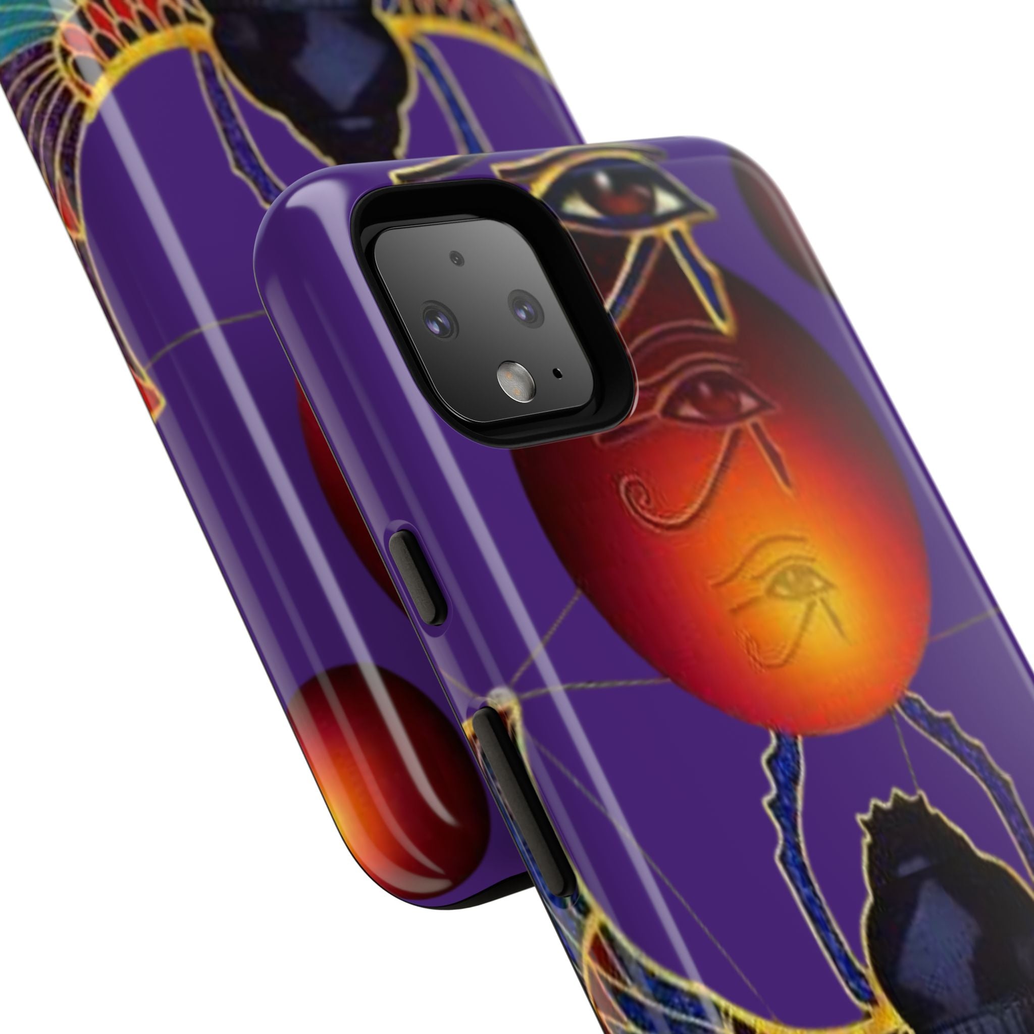 Colorful Phone Case with Egyptian-Inspired Design, Tough Cases for Gift, Phone Protection, Unique Accessories, Festival Style, Phone Cover