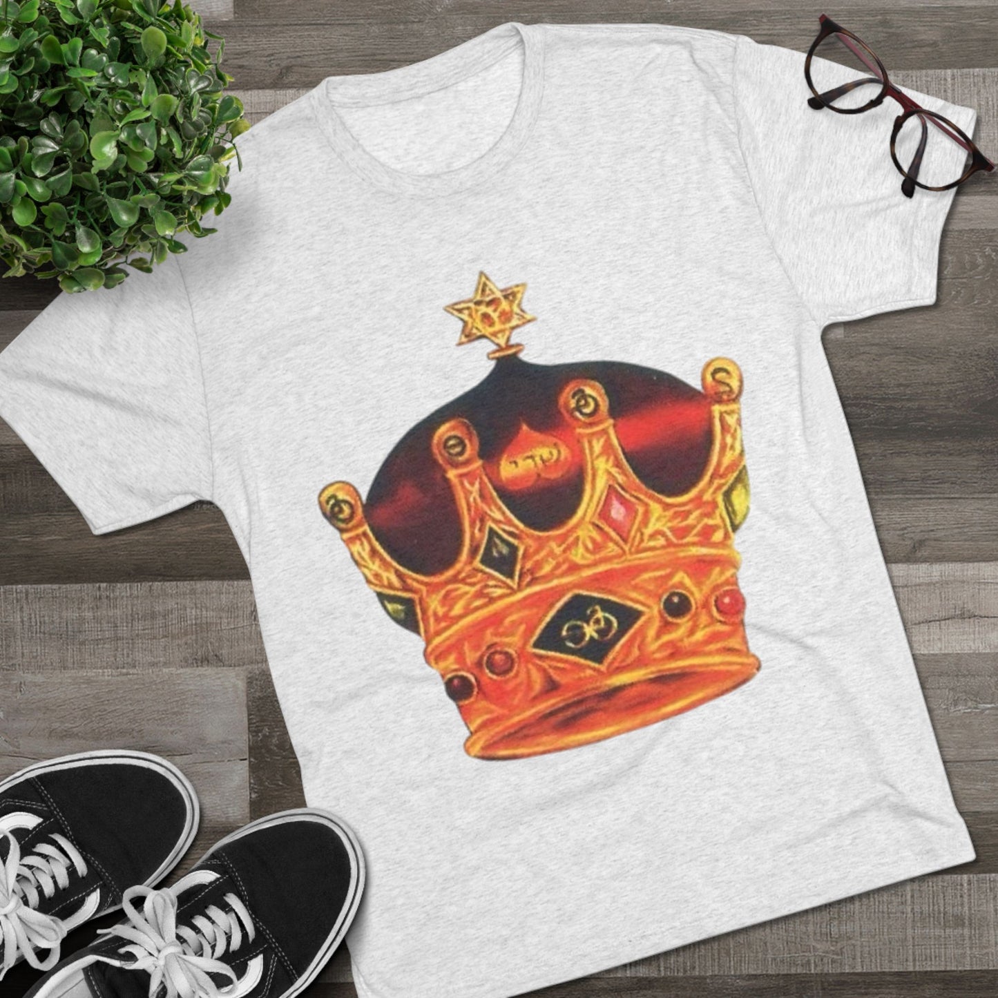 Crowned Glory Tee | Unisex Tri-Blend Crew Tee, King Shirt for Royalty, Everyday Casual Wear, Gift for Birthday, Unique Art Tee