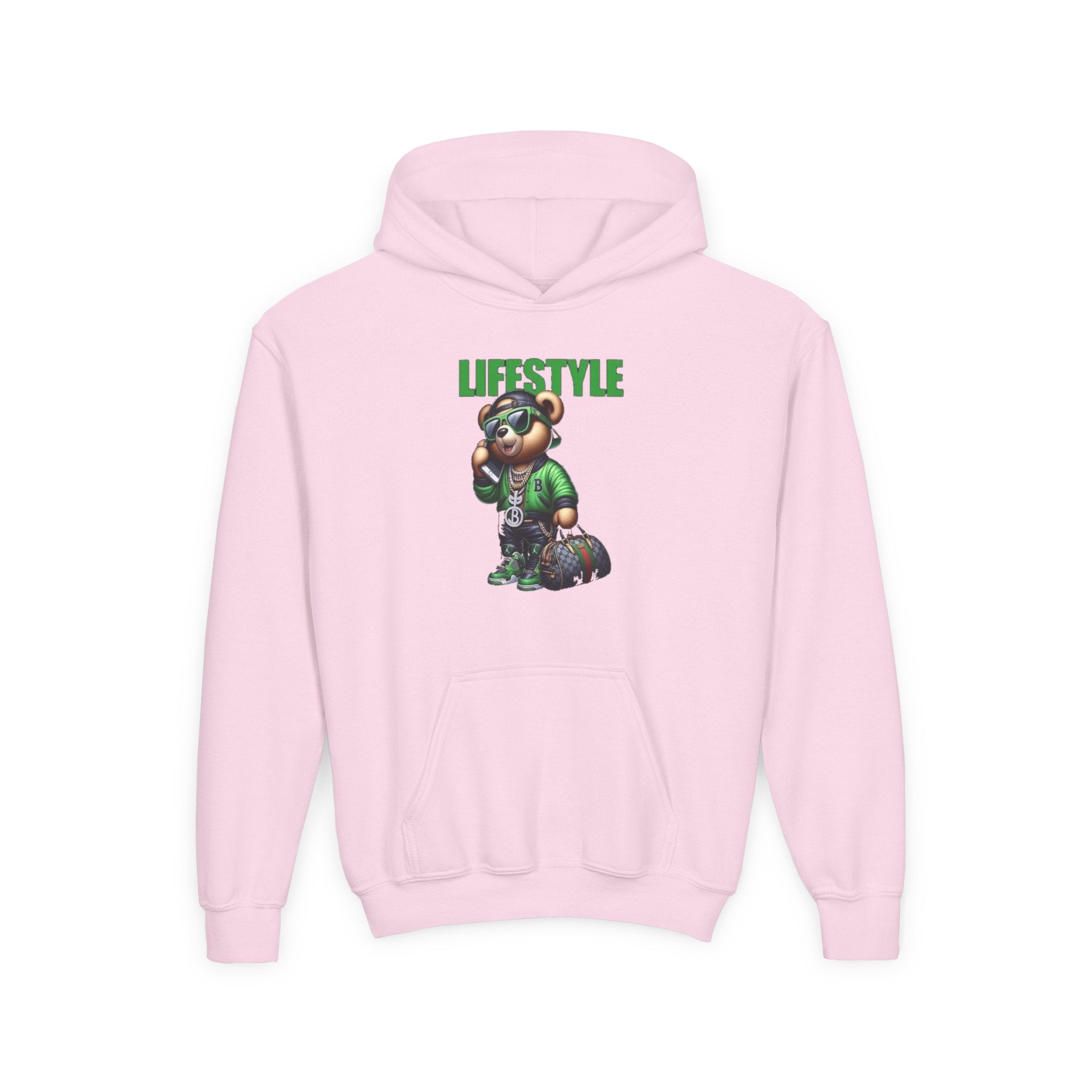 Youth Hooded Sweatshirt with Lifestyle Design - Cozy, Stylish, Fun Wear for Kids, Perfect for Casual Days, Gift Ideas, Streetwear
