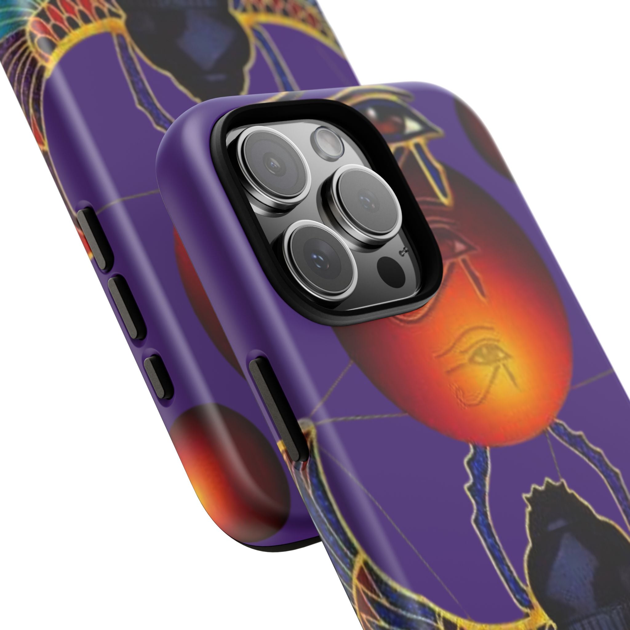 Colorful Phone Case with Egyptian-Inspired Design, Tough Cases for Gift, Phone Protection, Unique Accessories, Festival Style, Phone Cover