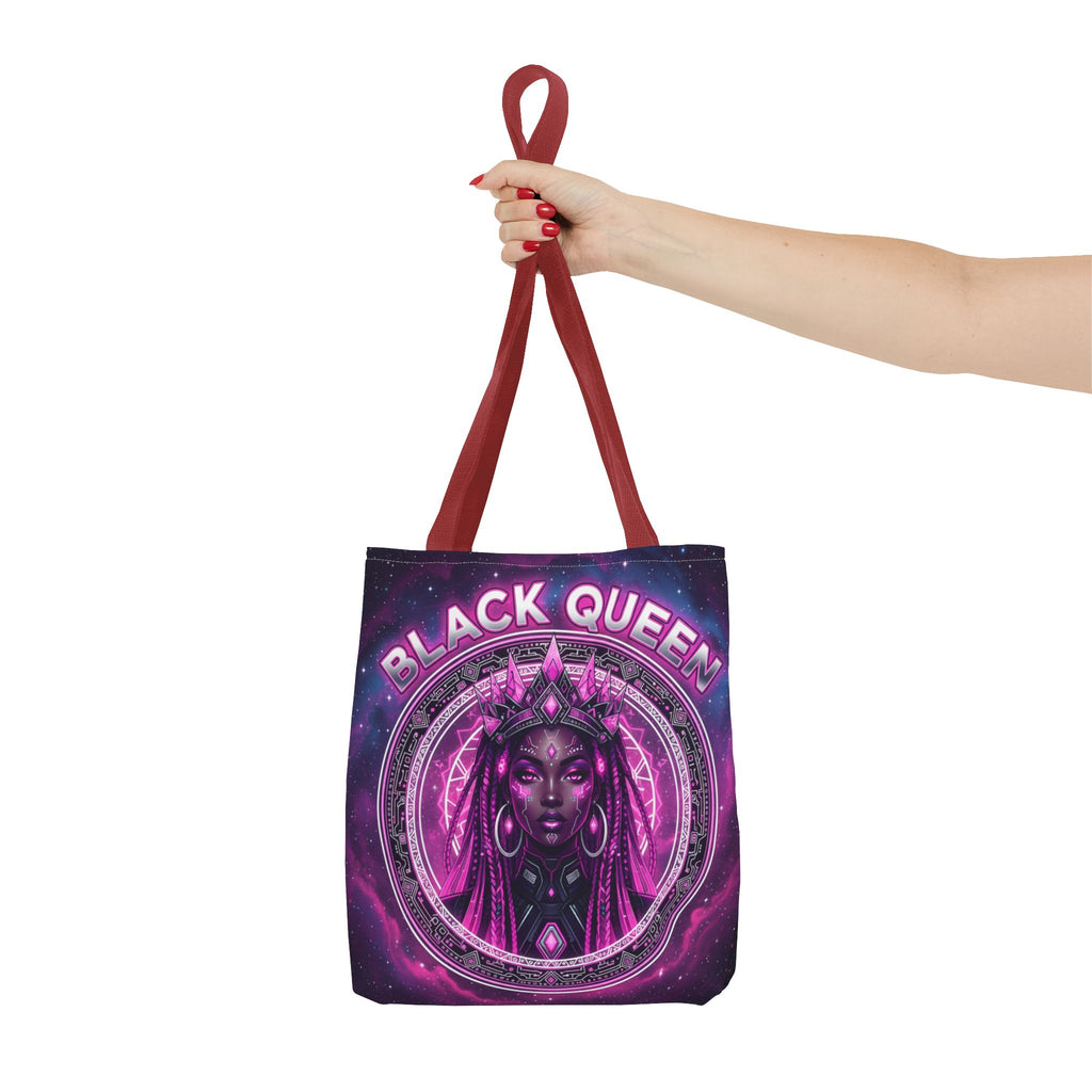 Black Queen Art Tote Bag — Afrocentric Cosmic Portrait Tote