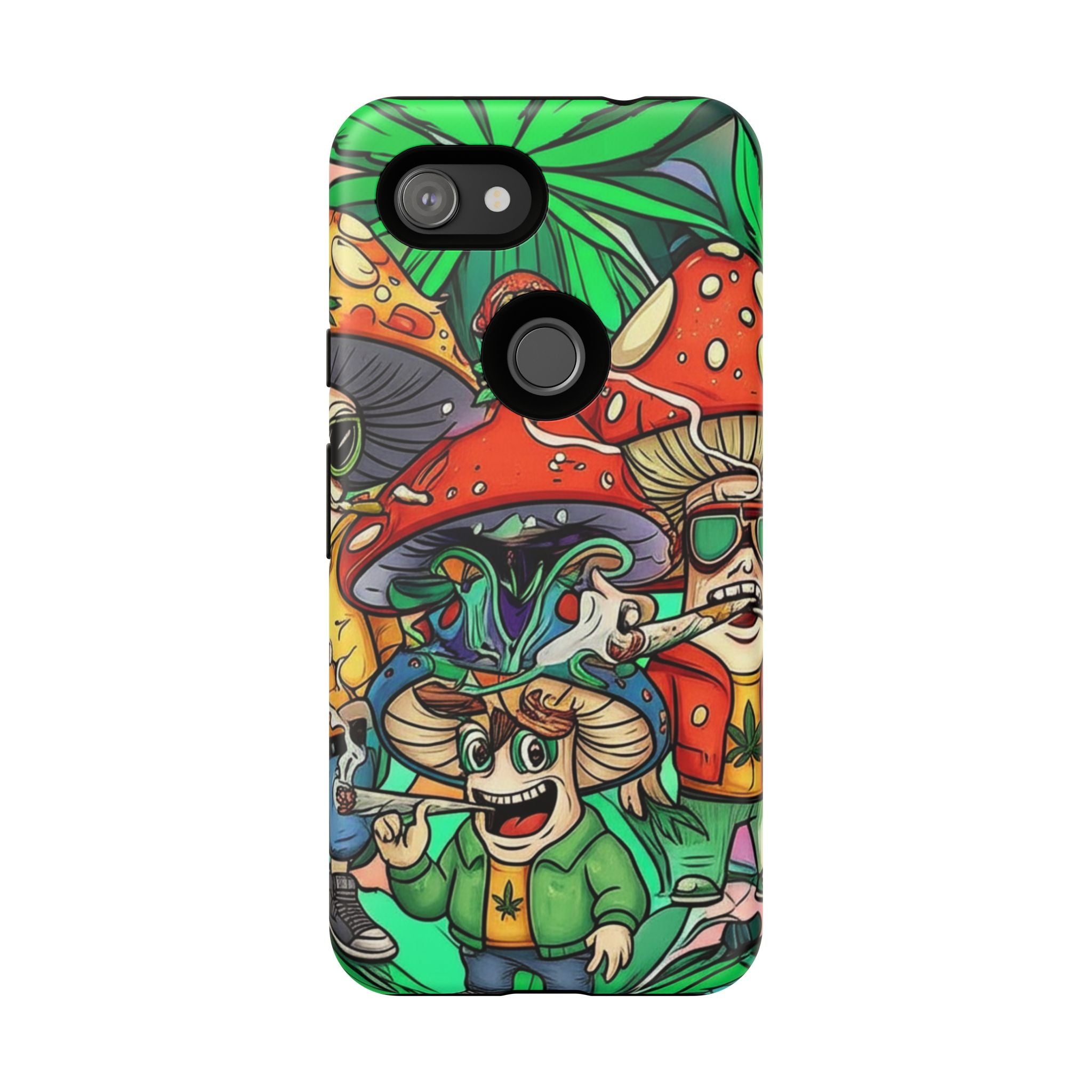Vibrant Phone Case Featuring Funky Mushroom Art, Tough Cases, Trendy Accessories, Unique Gifts, Eclectic Style, Phone Protection