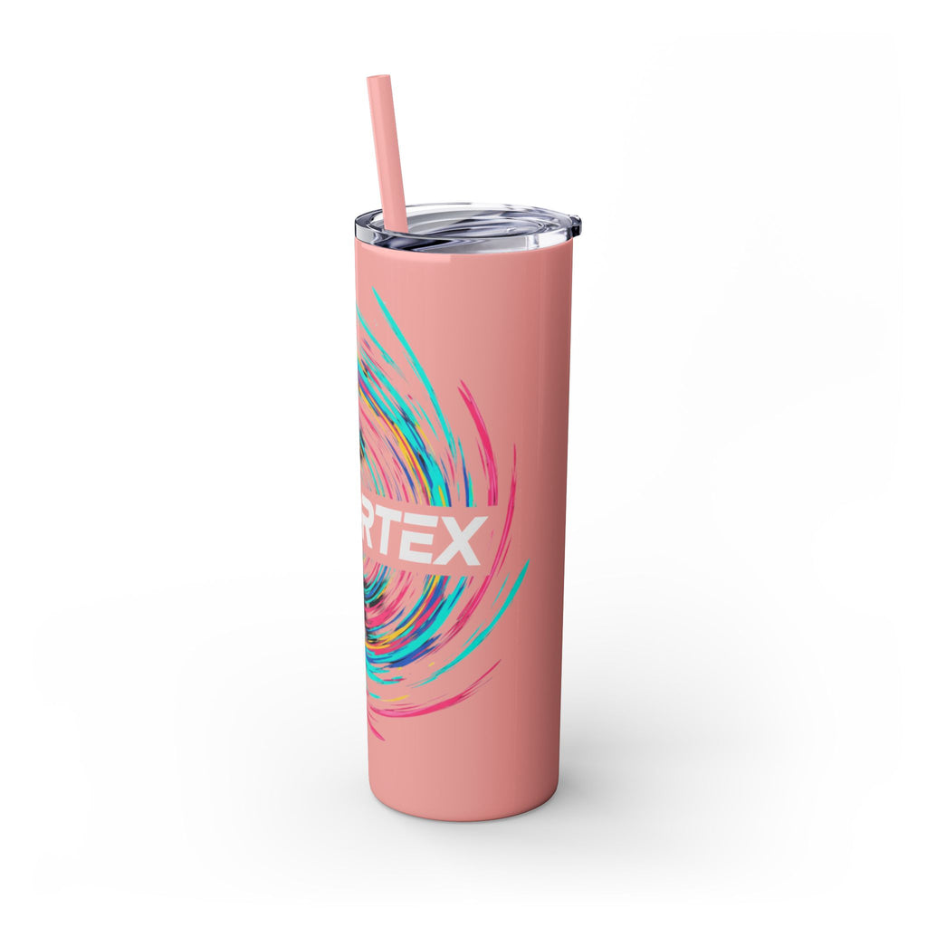 Colorful Swirl Skinny Tumbler with Straw, 20oz | Insulated Drinkware | Perfect for Gifts, Travel, Office, Beach, Summer Vibes