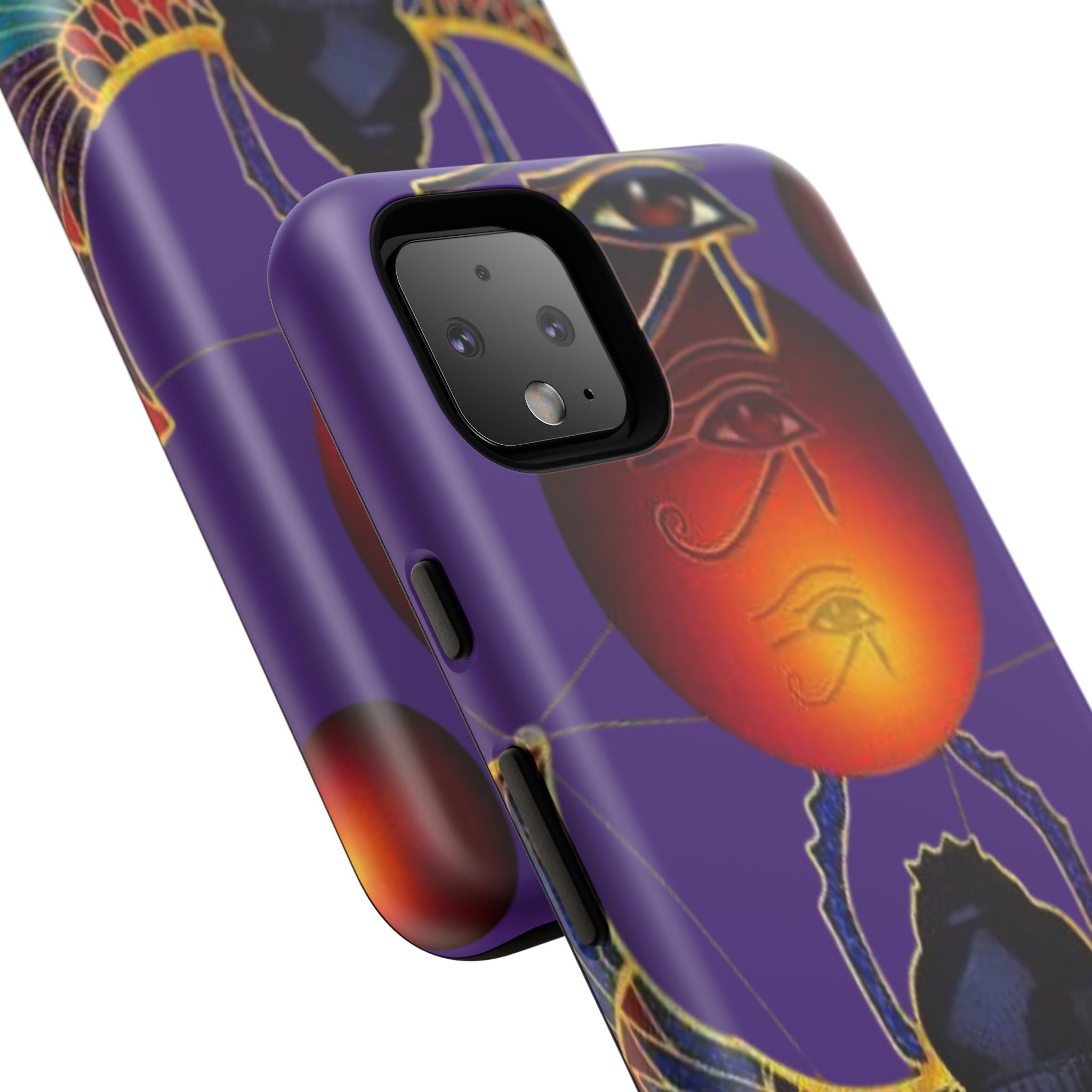 Colorful Phone Case with Egyptian-Inspired Design, Tough Cases for Gift, Phone Protection, Unique Accessories, Festival Style, Phone Cover