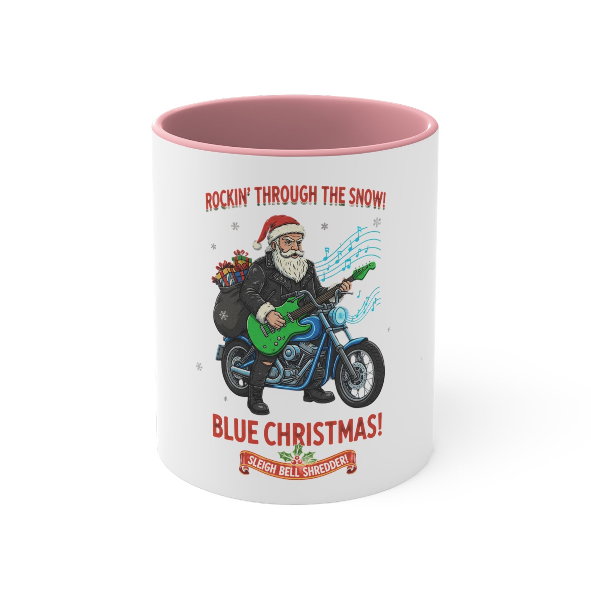 11oz Custom Accent Mug With Blue White Green White Red White Pink White