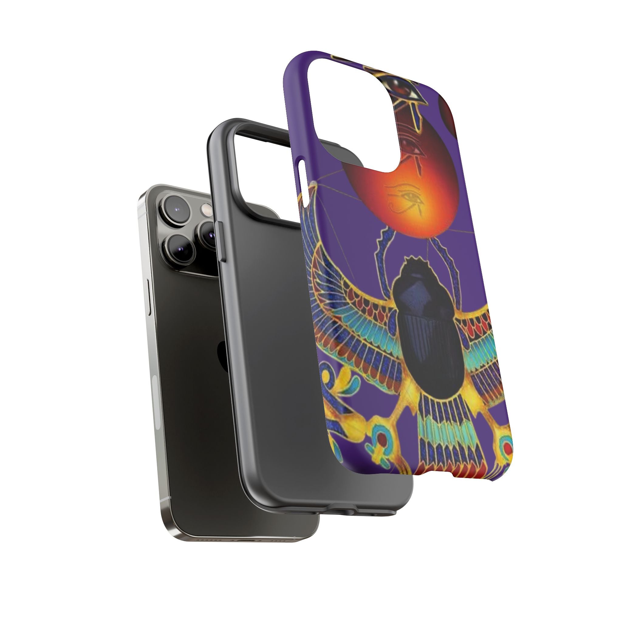 Colorful Phone Case with Egyptian-Inspired Design, Tough Cases for Gift, Phone Protection, Unique Accessories, Festival Style, Phone Cover