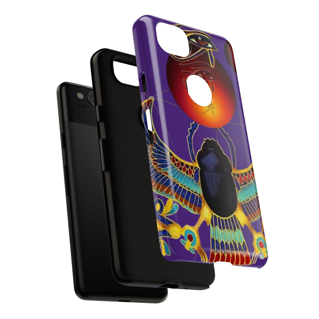 Colorful Phone Case with Egyptian-Inspired Design, Tough Cases for Gift, Phone Protection, Unique Accessories, Festival Style, Phone Cover