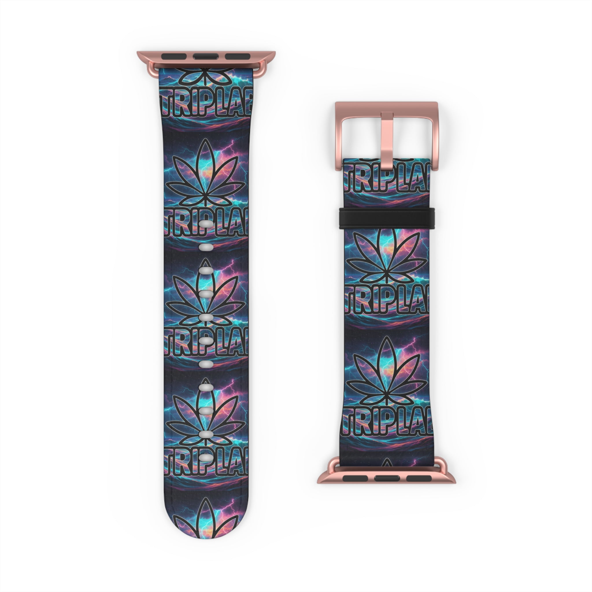 Galaxy Lotus Watch Band — Colorful Floral Pattern Apple Watch Strap