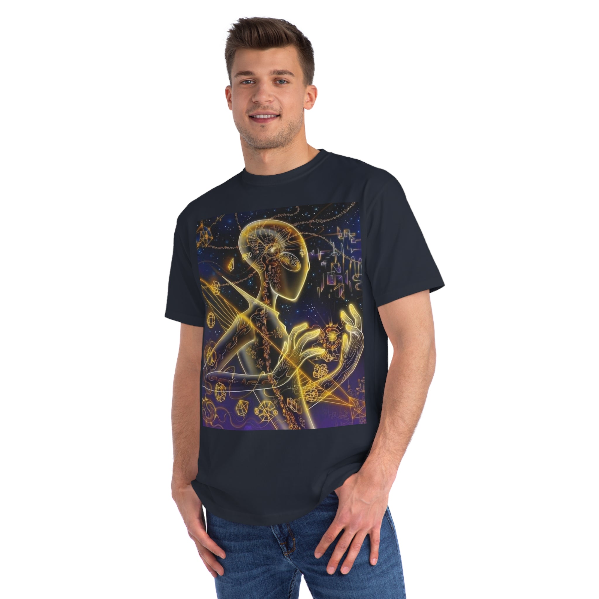 Cosmic Vibes T-Shirt - Alien👽🛸🔖 Design, Unisex Tee, Music Festival Shirt, Gifts for Space Lovers, Casual Wear, Unique Art T-Shirt