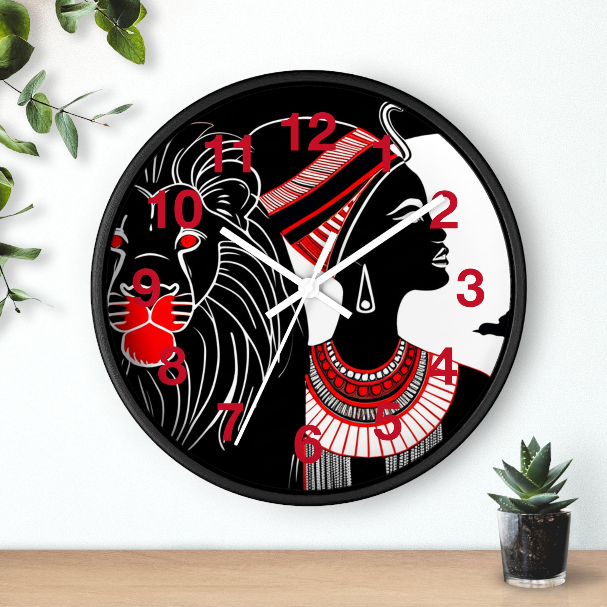 African Heritage Wall Clock, Cultural Home Decor, Unique Gift for Her, Bohemian Accent, Artistic Wall Decoration