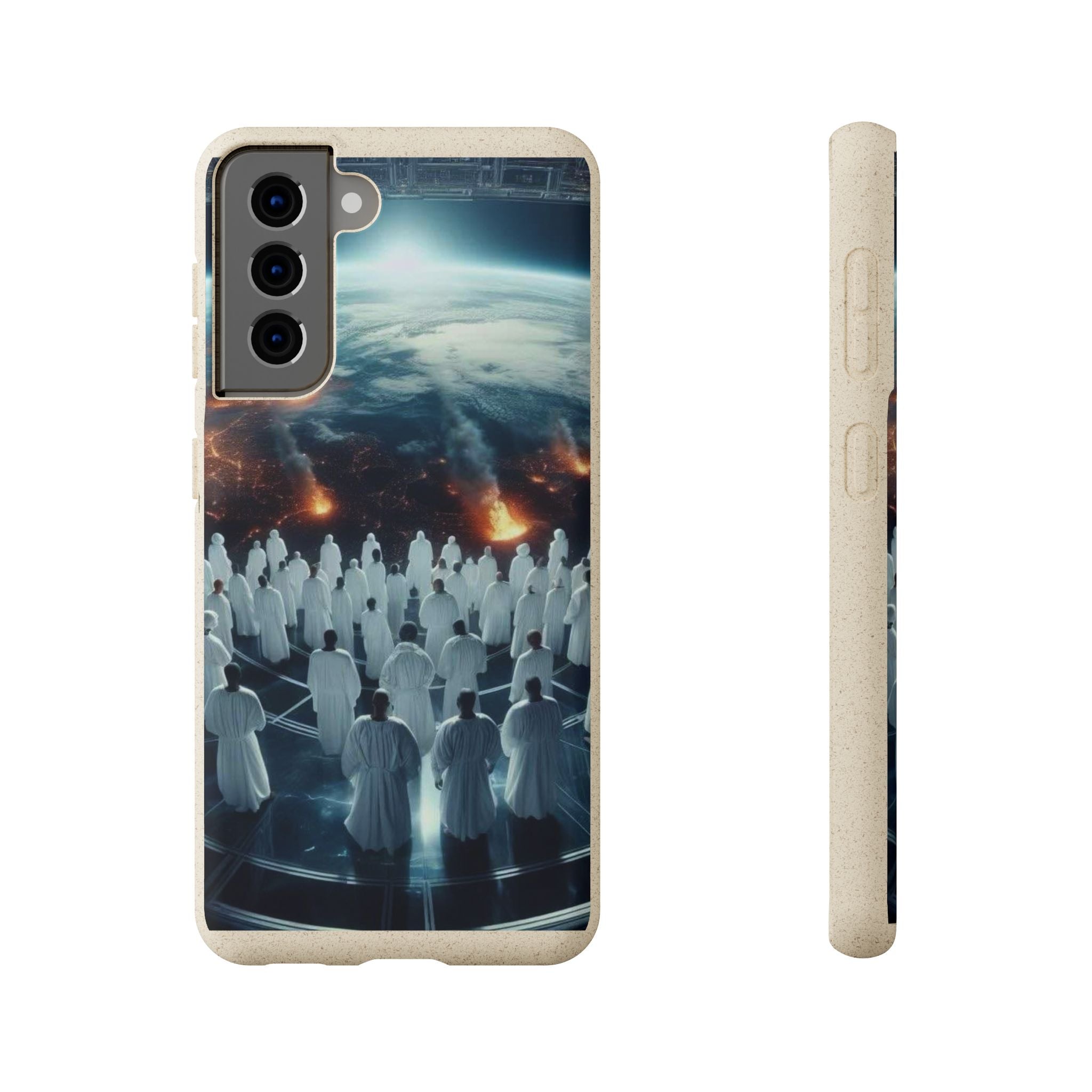 Galactic Gathering Biodegradable Phone Case - Eco-Friendly Cosmic Design