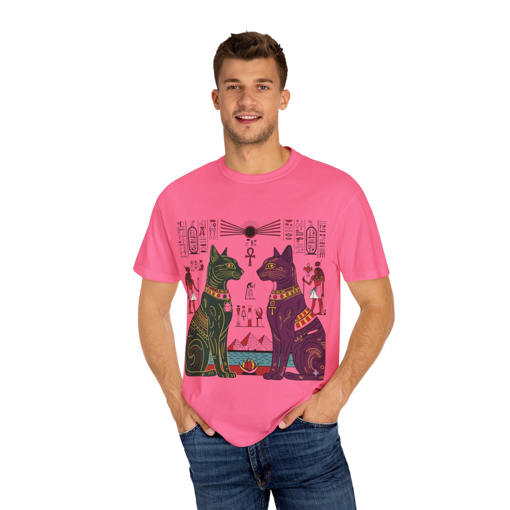 Egyptian Cat Graphic Tee, Vintage Style Shirt, Unisex T-shirt, Cat Lover Gift, Unique Retro Apparel