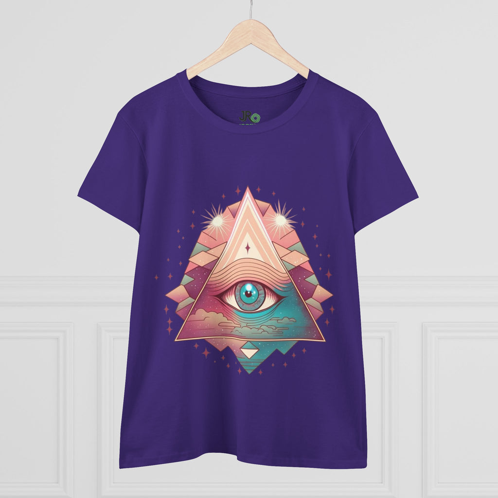 Mystical Eye Graphic Tee, Boho T-Shirt for Women, Casual Summer Shirt, Symbolic Gift, Unique Festival Wear, Psychedelic Apparel