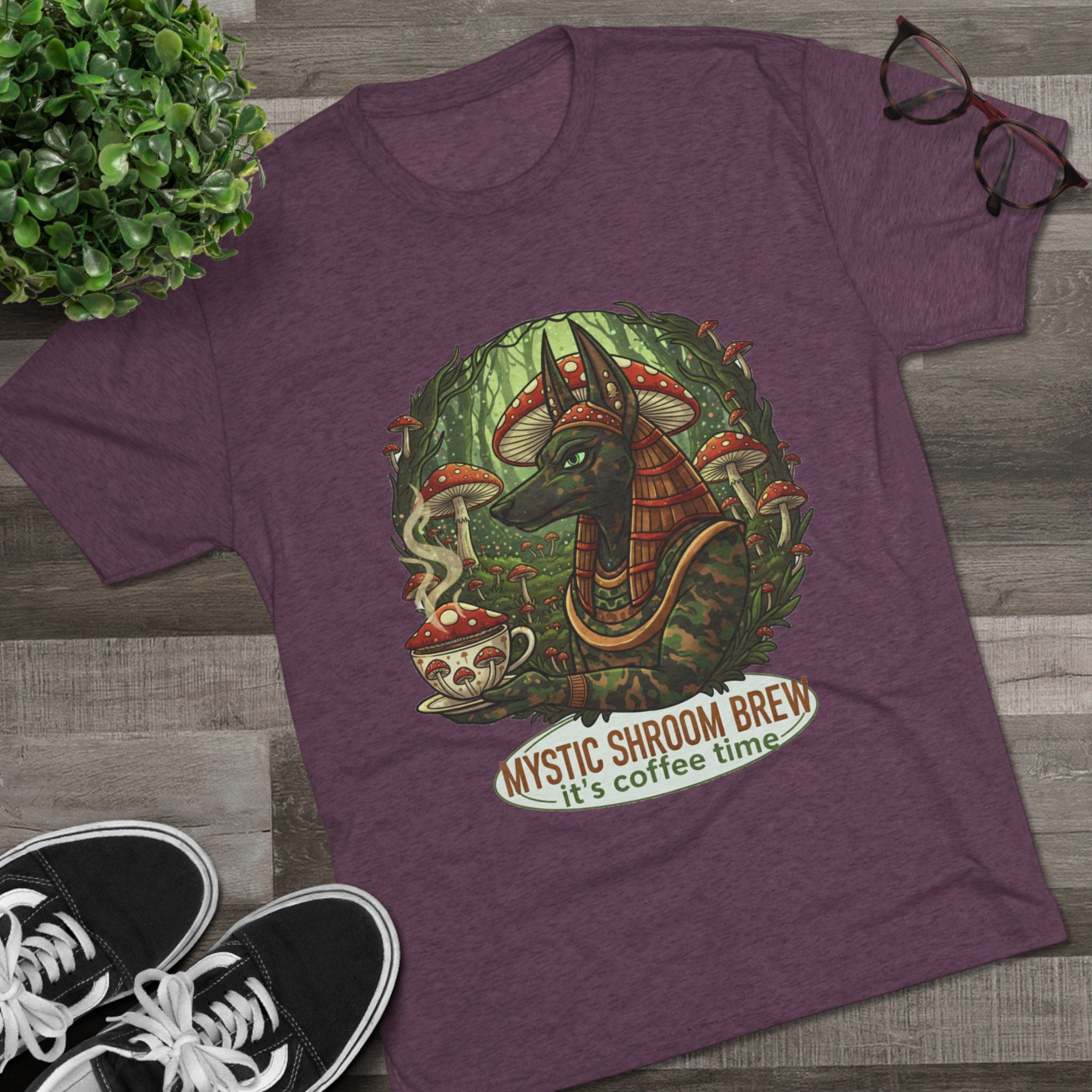 Mystic Shroom Brew Tee, Coffee Lover Shirt, Unisex Graphic Tee, Casual Wear, Nature Inspired Apparel, Unique Gift for Him or Her