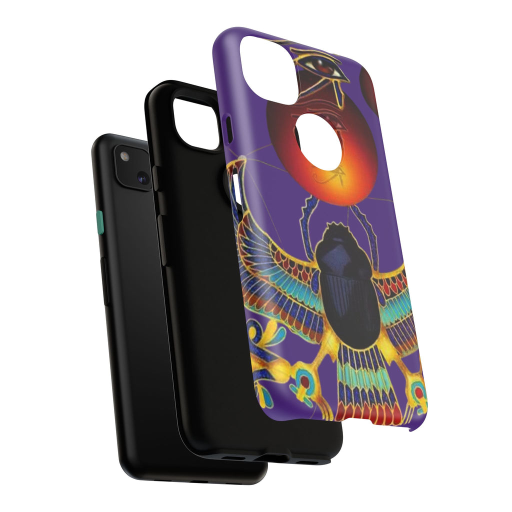 Colorful Phone Case with Egyptian-Inspired Design, Tough Cases for Gift, Phone Protection, Unique Accessories, Festival Style, Phone Cover