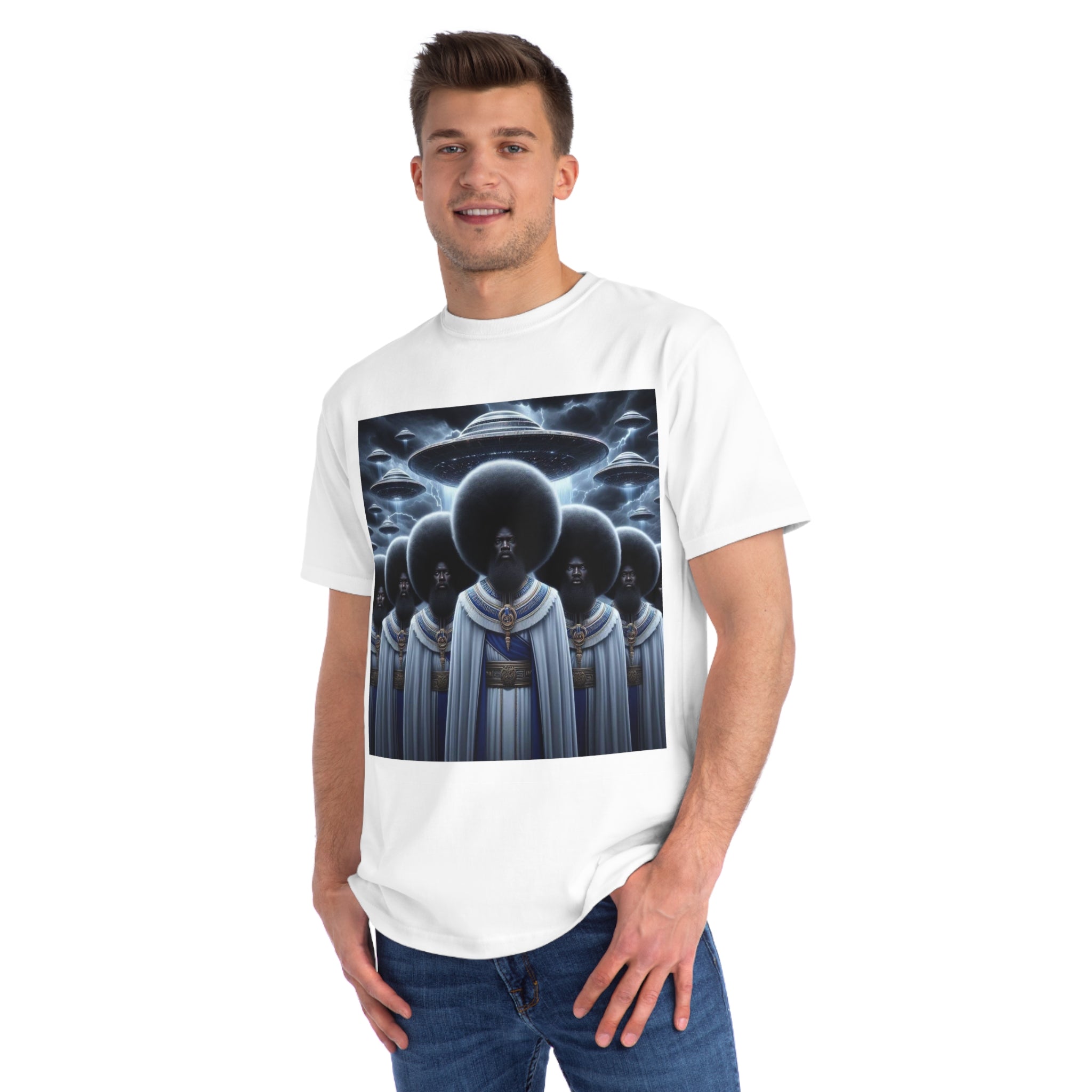 Organic Unisex Classic T-Shirt with Space-Inspired Design, Artistic Tee for Trendsetters, Unique Gift, Comfortable Wear, Cosmic Fashion