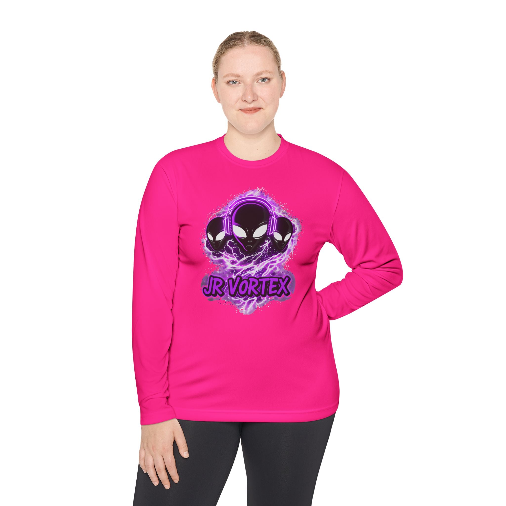 Alien Vortex Long Sleeve Tee — 'JR VORTEX' Graphic Sci‑Fi Shirt