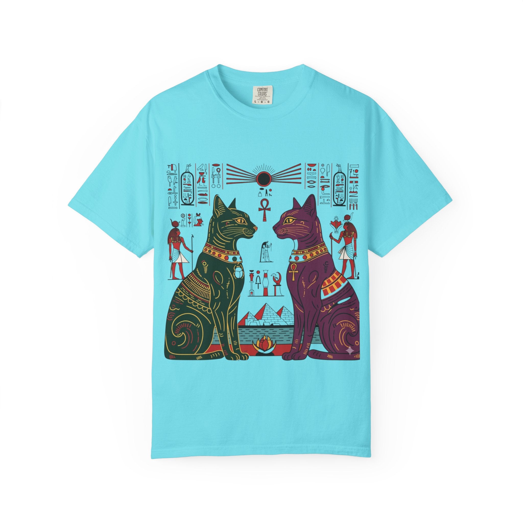 Egyptian Cat Graphic Tee, Vintage Style Shirt, Unisex T-shirt, Cat Lover Gift, Unique Retro Apparel