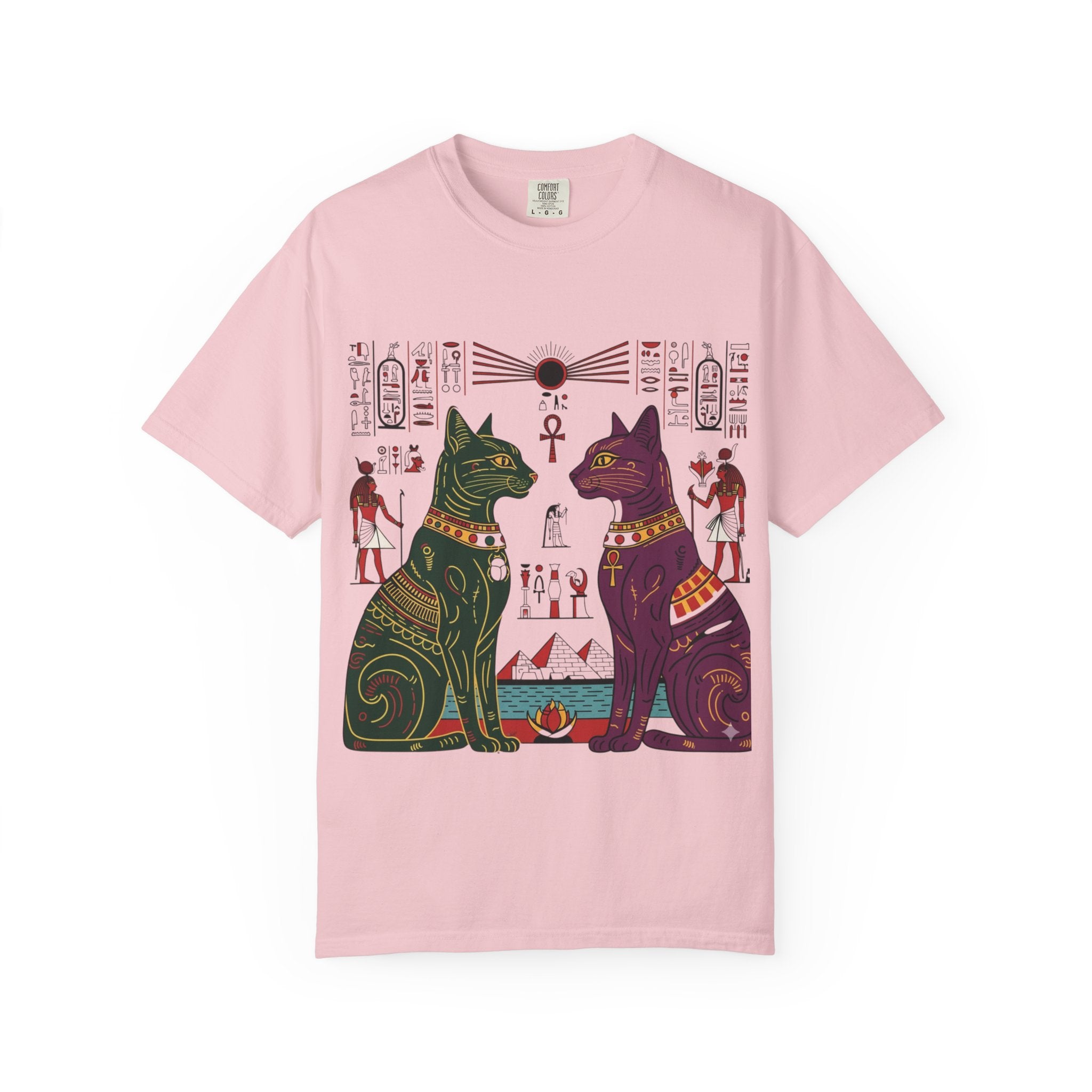 Egyptian Cat Graphic Tee, Vintage Style Shirt, Unisex T-shirt, Cat Lover Gift, Unique Retro Apparel