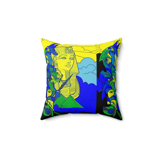 Vibrant Egyptian Art Pillow, Boho Home Decor, Unique Gift for Travelers, Living Room Accent, Festival Pillows