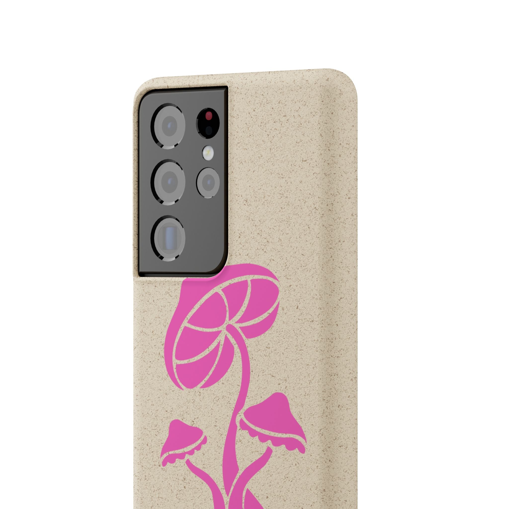 Eco-Friendly Phone Case with Pink Mushroom Design, Biodegradable Phone Cover, Sustainable Gift for Nature Lovers, Earth Day Gift, Cute Phone