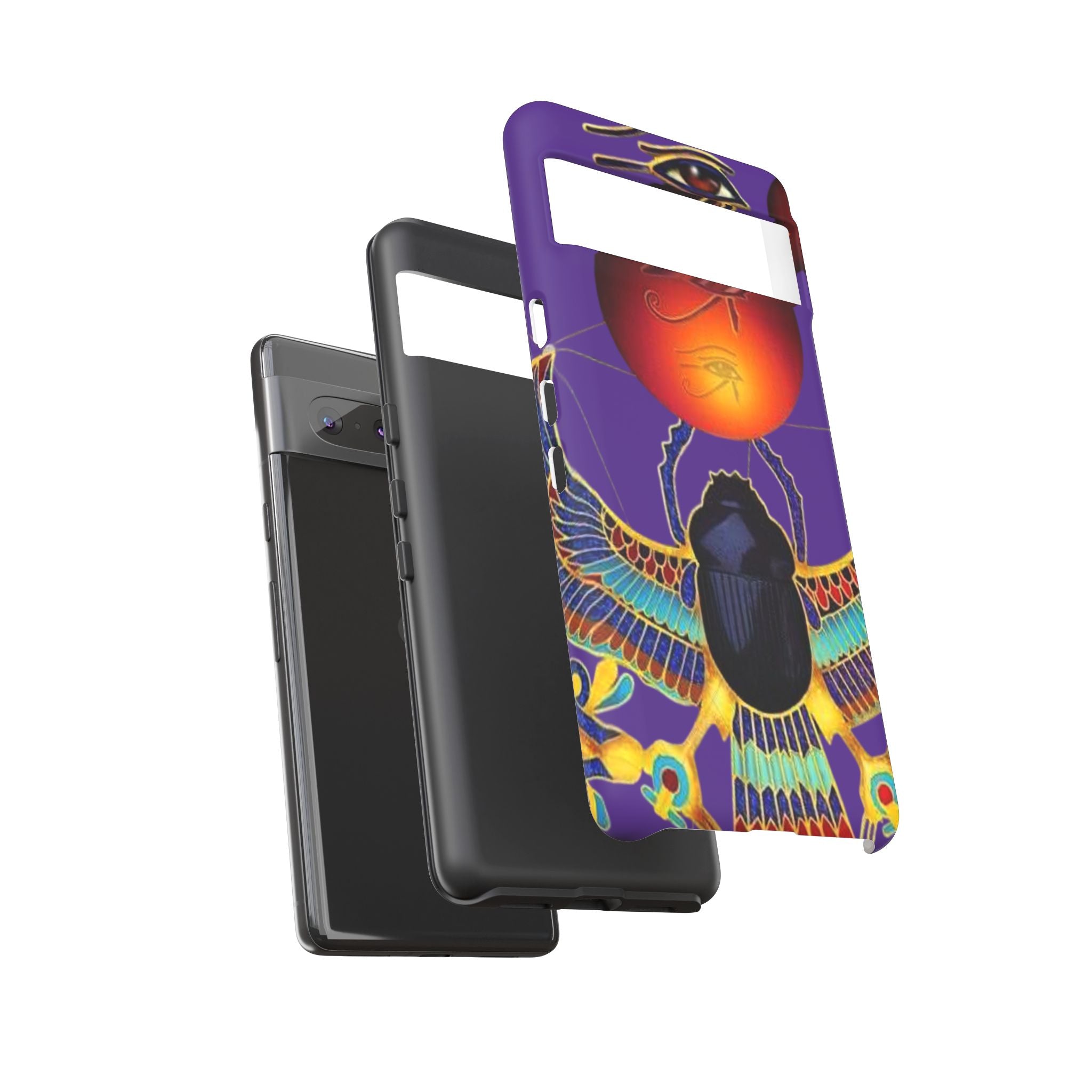 Colorful Phone Case with Egyptian-Inspired Design, Tough Cases for Gift, Phone Protection, Unique Accessories, Festival Style, Phone Cover