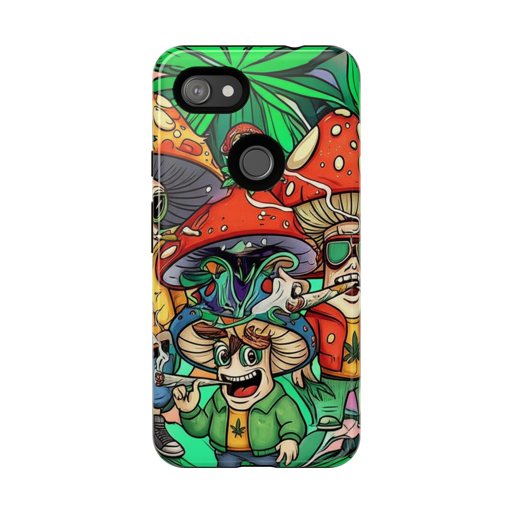 Vibrant Phone Case Featuring Funky Mushroom Art, Tough Cases, Trendy Accessories, Unique Gifts, Eclectic Style, Phone Protection