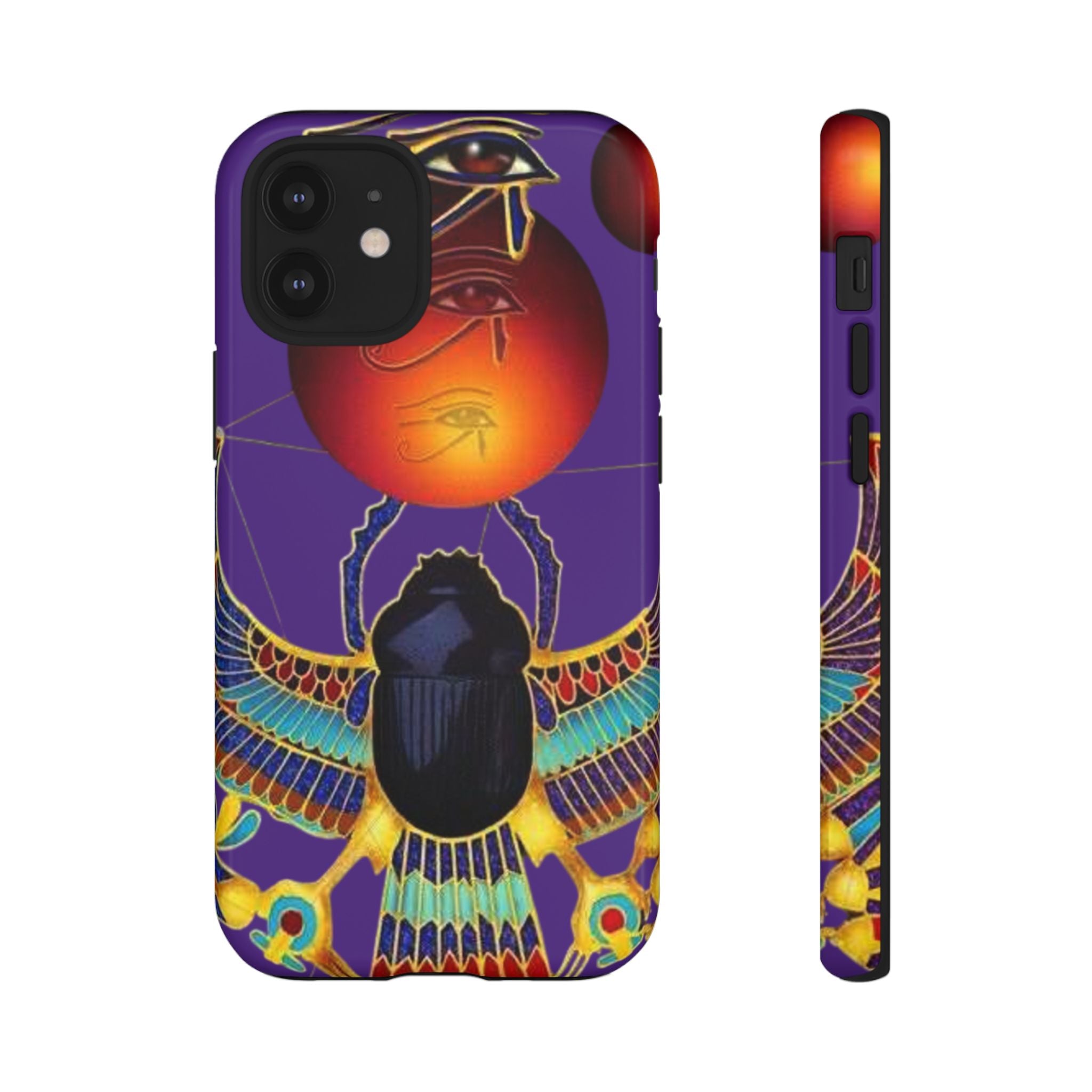 Colorful Phone Case with Egyptian-Inspired Design, Tough Cases for Gift, Phone Protection, Unique Accessories, Festival Style, Phone Cover