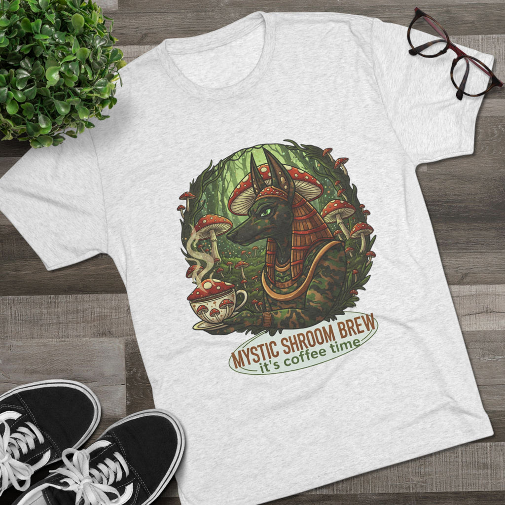 Mystic Shroom Brew Tee, Coffee Lover Shirt, Unisex Graphic Tee, Casual Wear, Nature Inspired Apparel, Unique Gift for Him or Her