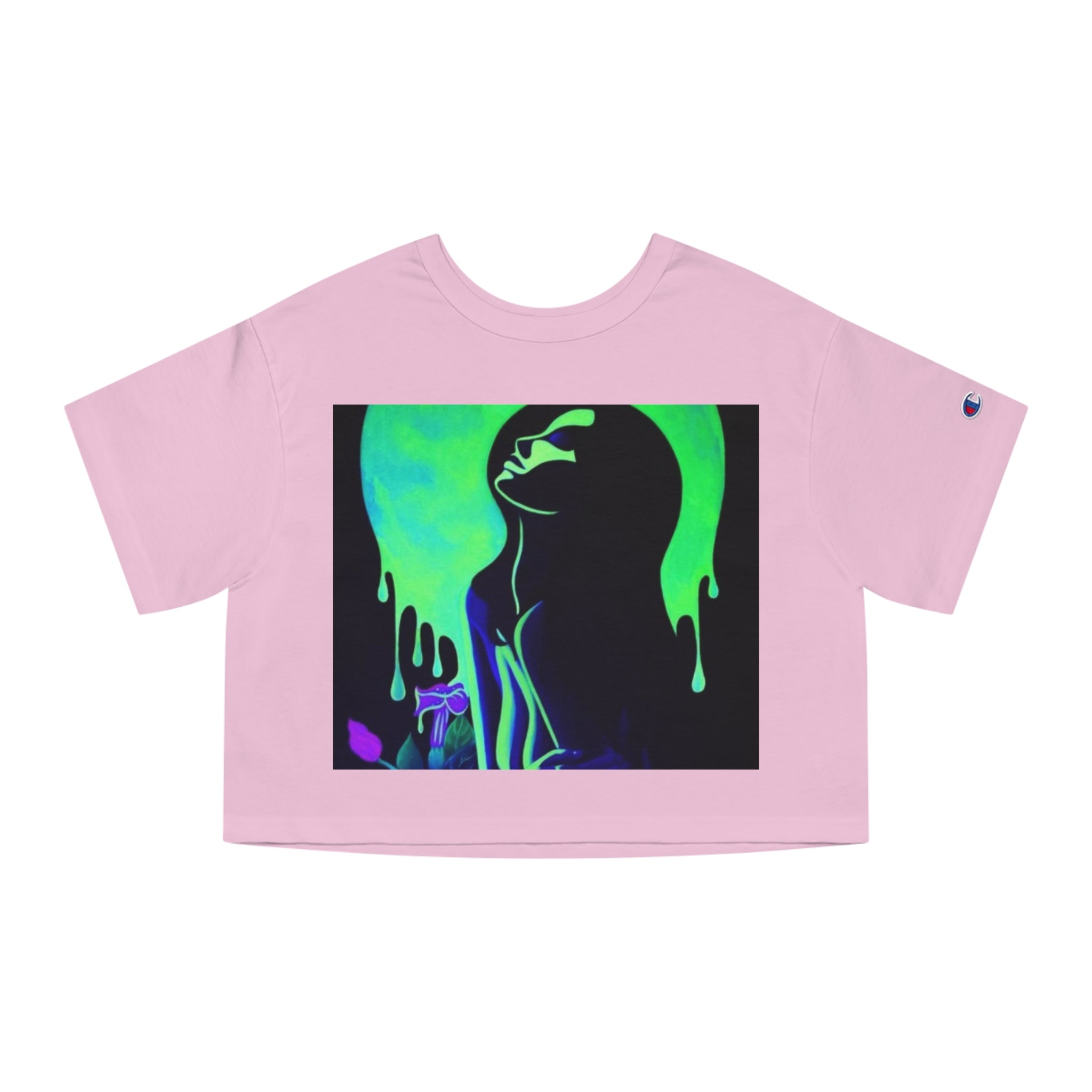 Neon Art Cropped T-Shirt for Women | Champion Heritage Style