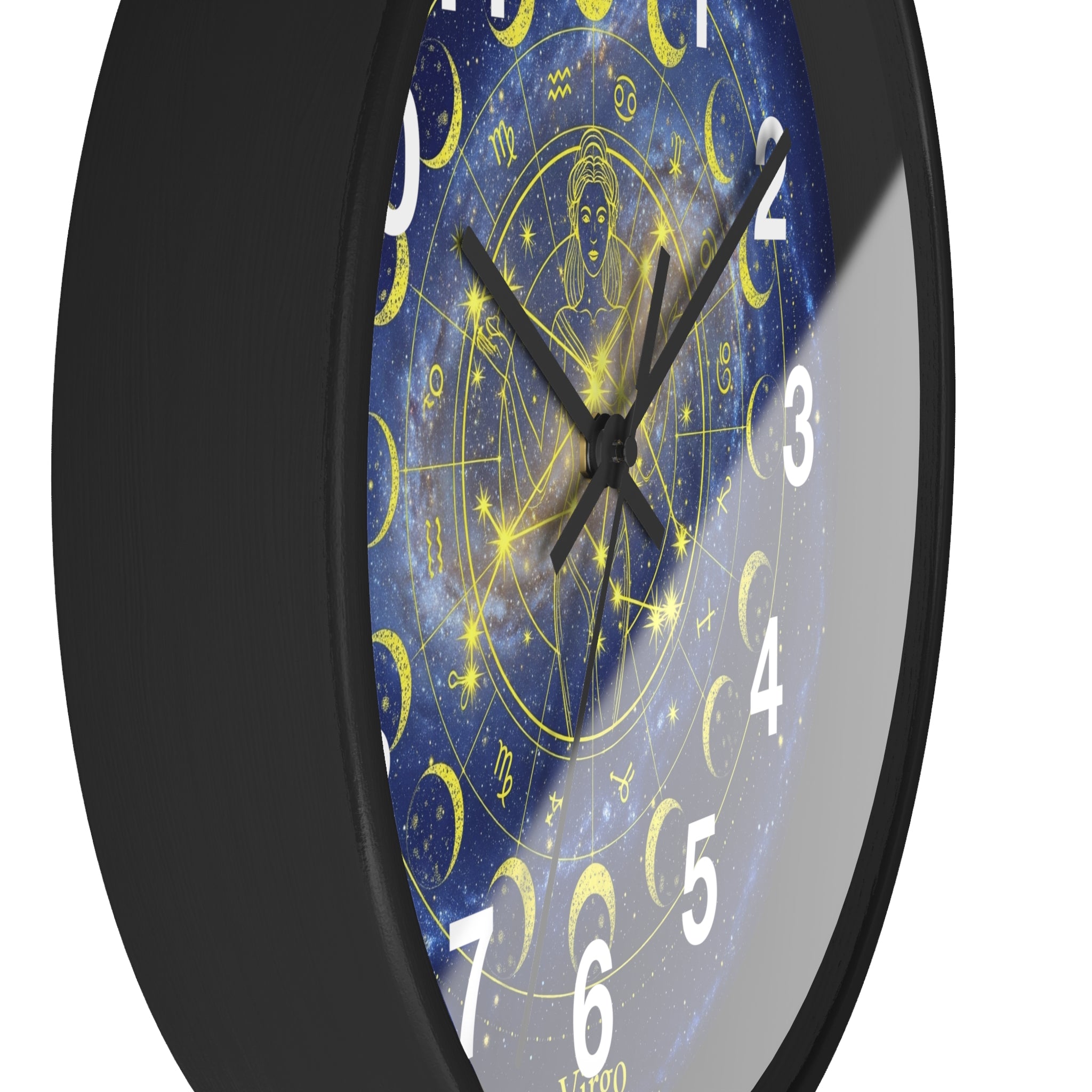 Celestial Virgo Wall Clock - Zodiac Decor for Astrology Lovers, Unique Gift for Birthday, Home Office Wall Art, Cosmic Timepiece