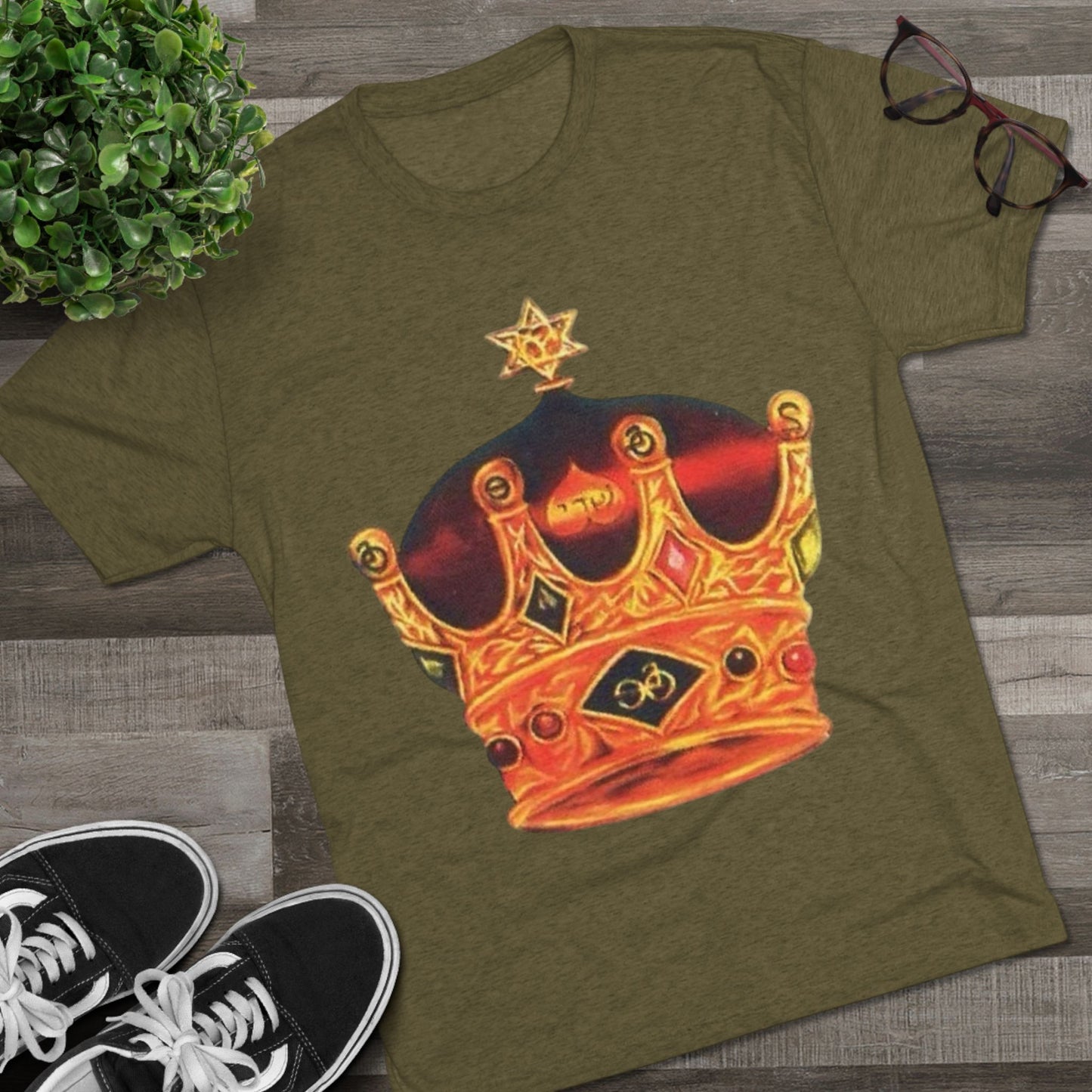 Crowned Glory Tee | Unisex Tri-Blend Crew Tee, King Shirt for Royalty, Everyday Casual Wear, Gift for Birthday, Unique Art Tee