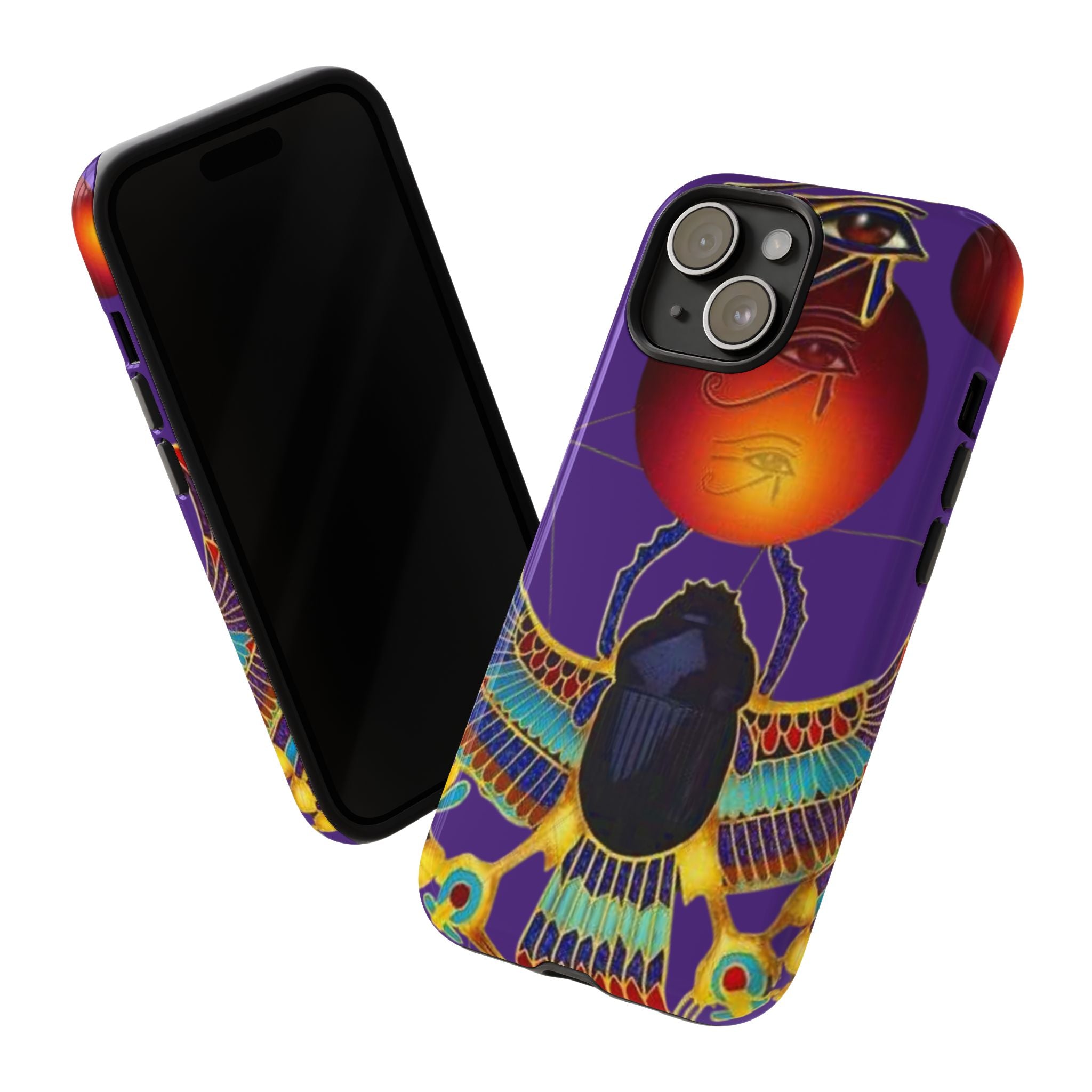 Colorful Phone Case with Egyptian-Inspired Design, Tough Cases for Gift, Phone Protection, Unique Accessories, Festival Style, Phone Cover