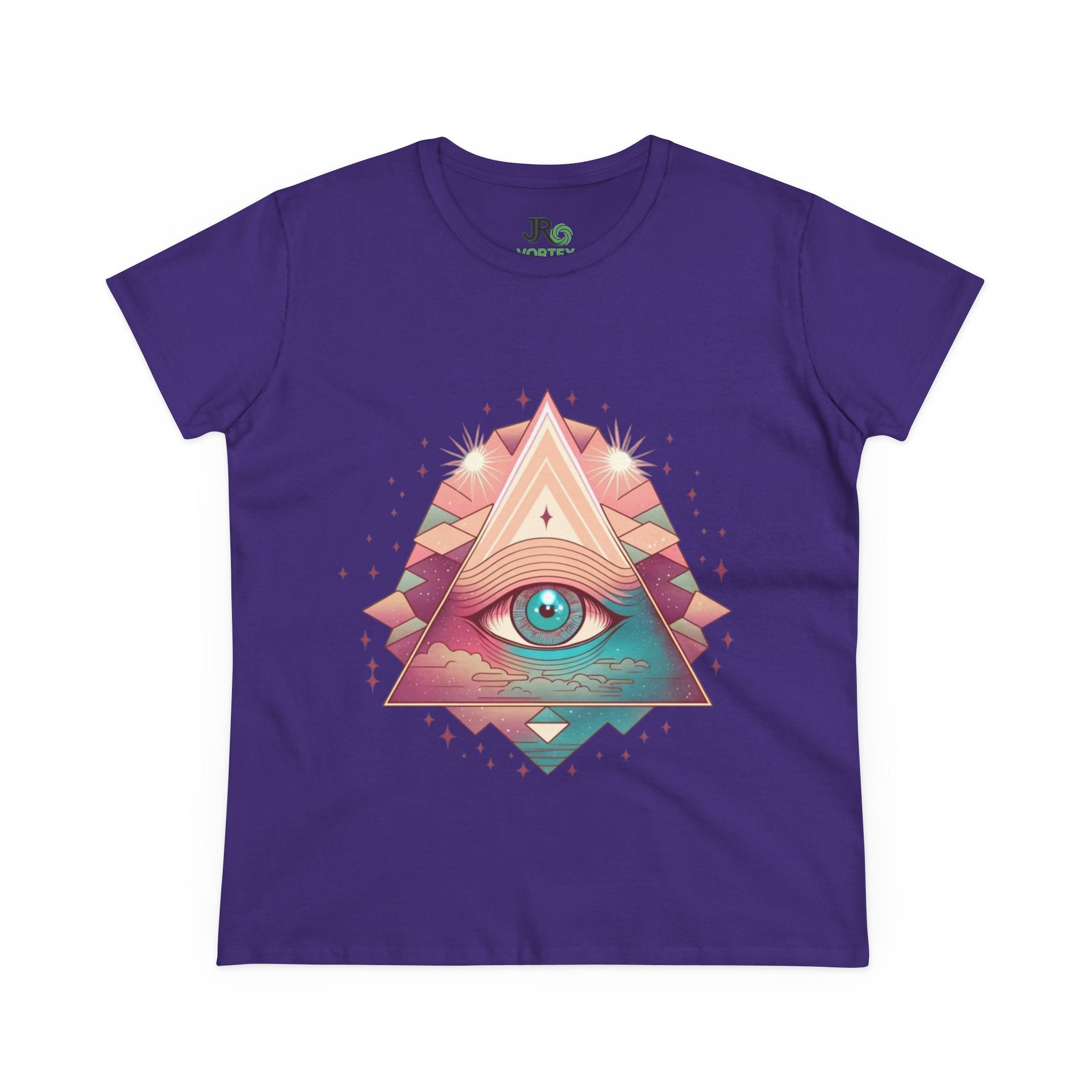 Mystical Eye Graphic Tee, Boho T-Shirt for Women, Casual Summer Shirt, Symbolic Gift, Unique Festival Wear, Psychedelic Apparel