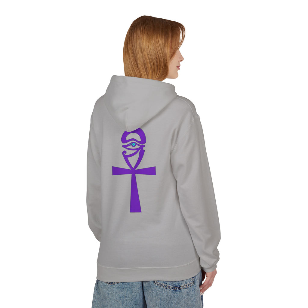 Ankh Symbol Fleece Hoodie | Unisex Cozy Wear for Spiritual Souls, Perfect Gift for Festivals, Meditation, and Everyday Comfort