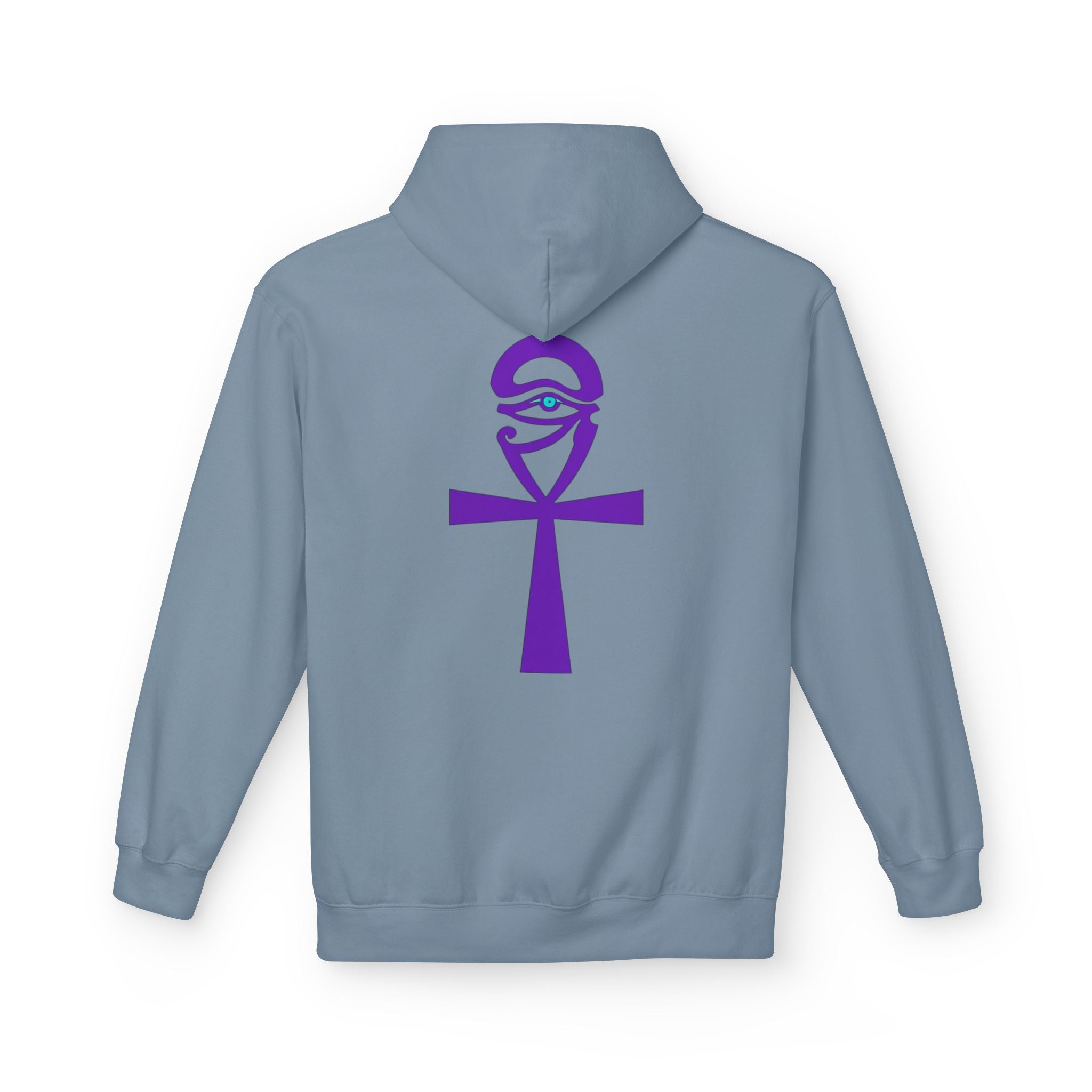 Ankh Symbol Fleece Hoodie | Unisex Cozy Wear for Spiritual Souls, Perfect Gift for Festivals, Meditation, and Everyday Comfort