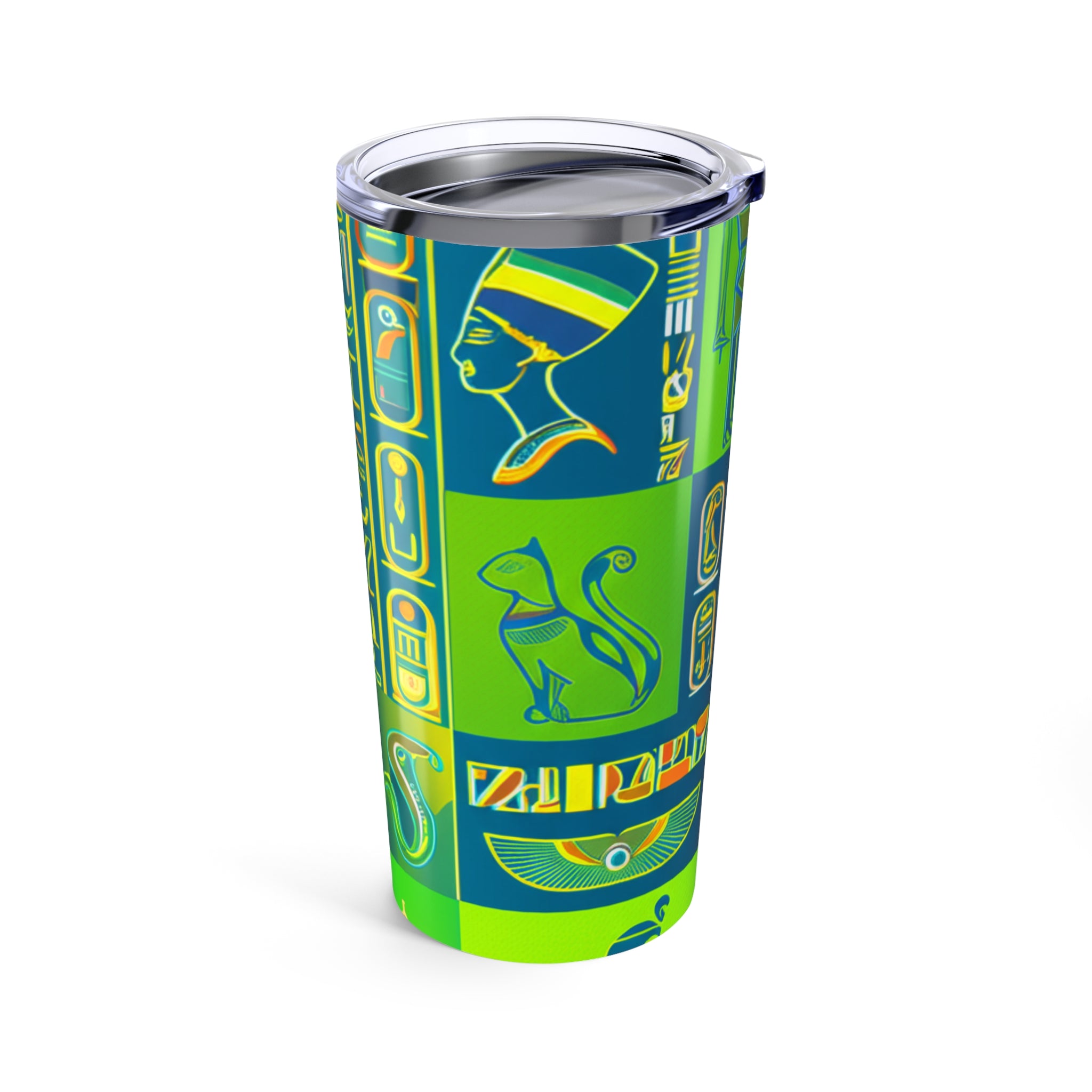 Vintage Egyptian Hieroglyphs Tumbler 20oz, Travel Mug, Coffee Tumbler, Gifts for History Lovers, Unique Water Bottle, Eco-Friendly Cup