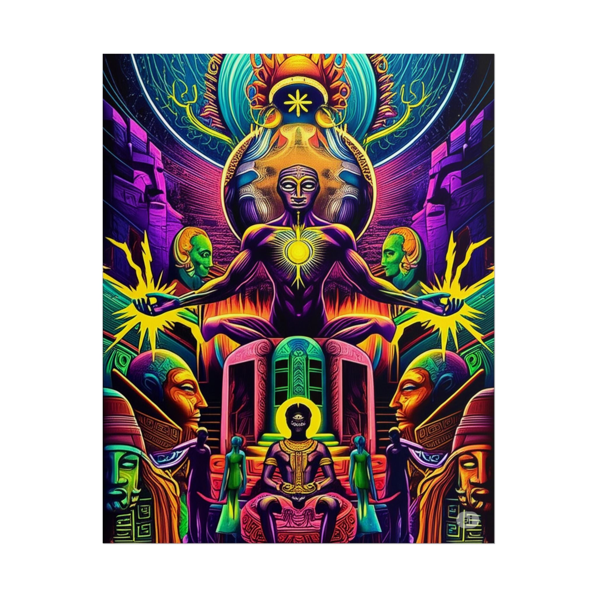 Psychedelic Art Rolled Posters, Colorful Wall Decor, Spiritual Wall Art, Festival Decoration, Bohemian Home Decor