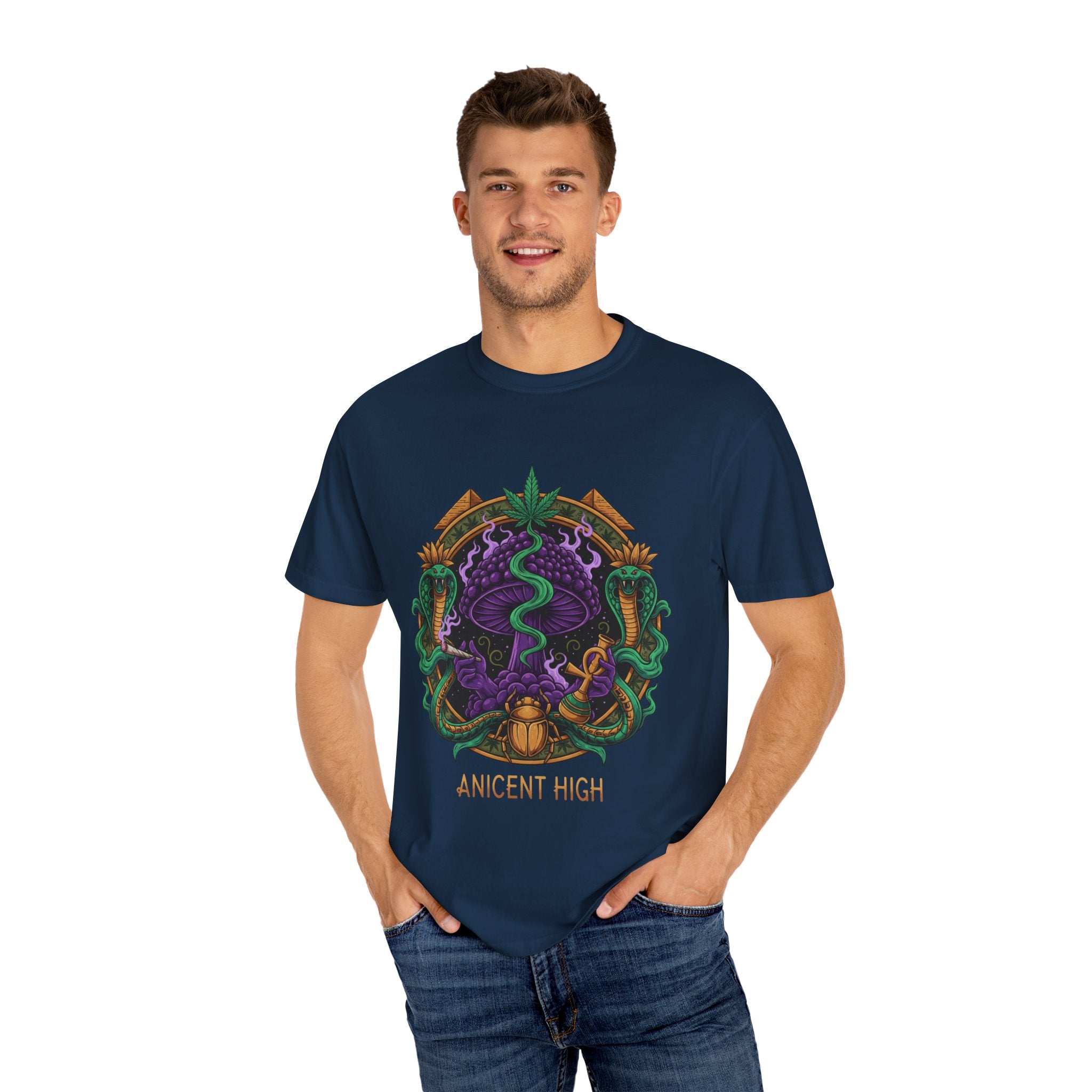 Ancient High T-Shirt — Mystical Snake & Egyptian Scarab Graphic Tee