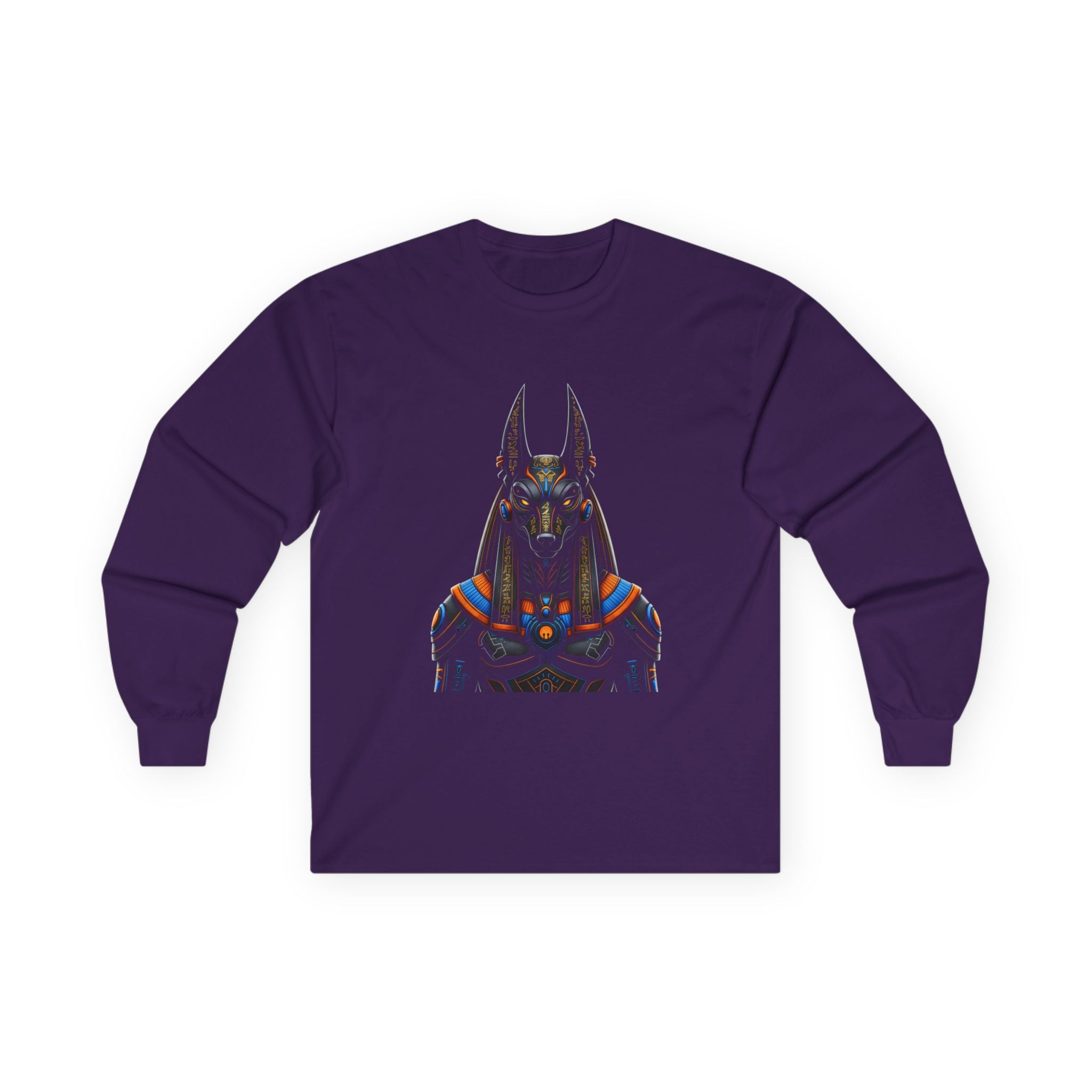 Stylish Anubis Long Sleeve Tee, Unisex Shirt, Casual Wear, Egyptian Mythology Gift, Halloween Apparel, Graphic Tee