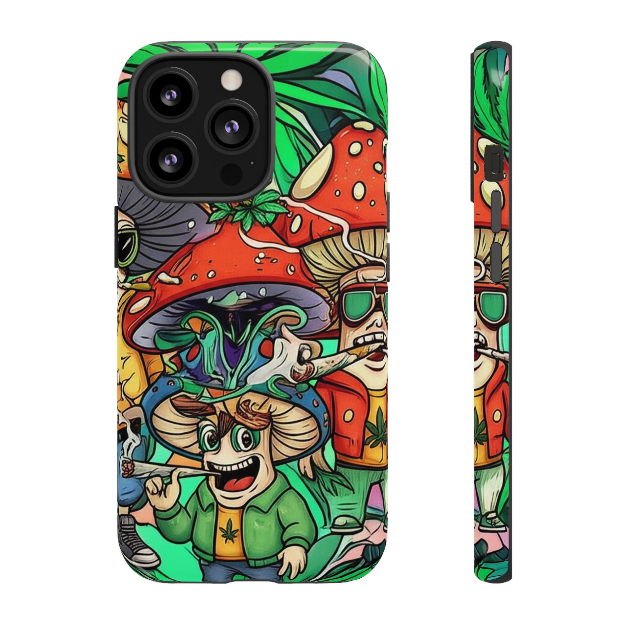 Vibrant Phone Case Featuring Funky Mushroom Art, Tough Cases, Trendy Accessories, Unique Gifts, Eclectic Style, Phone Protection