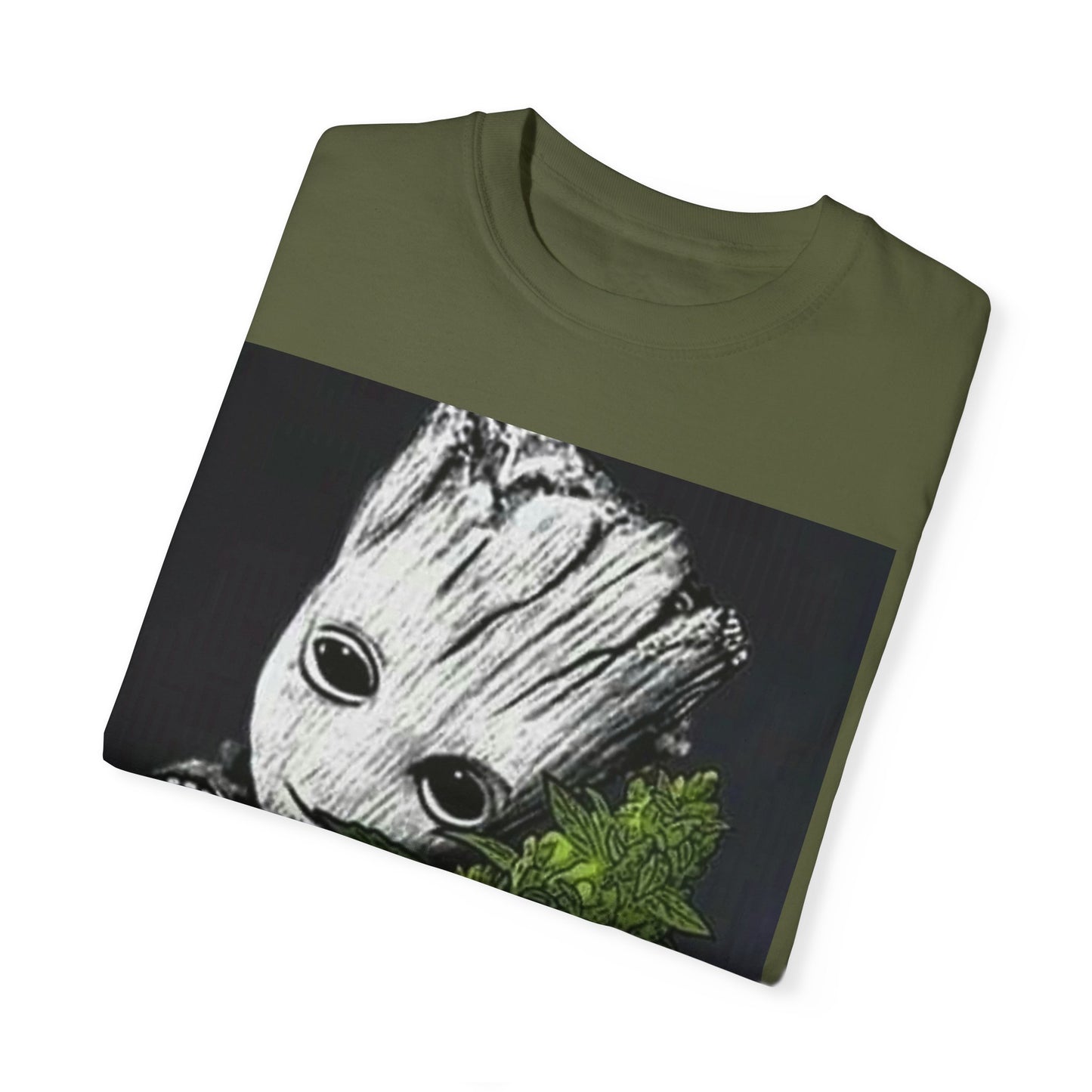 Garment-Dyed T-Shirt - Cute Groot with Plants Graphic
