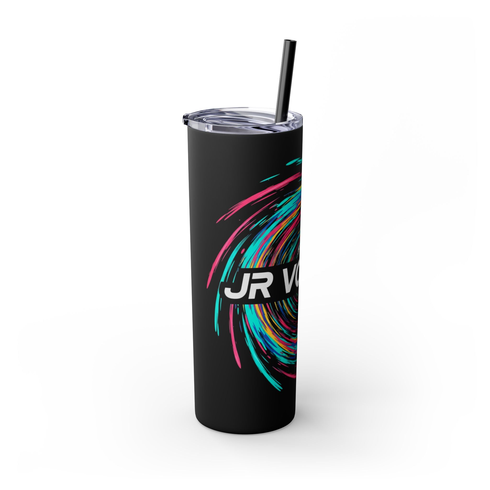 Colorful Swirl Skinny Tumbler with Straw, 20oz | Insulated Drinkware | Perfect for Gifts, Travel, Office, Beach, Summer Vibes