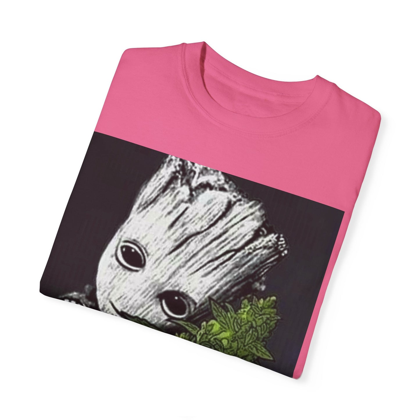 Garment-Dyed T-Shirt - Cute Groot with Plants Graphic