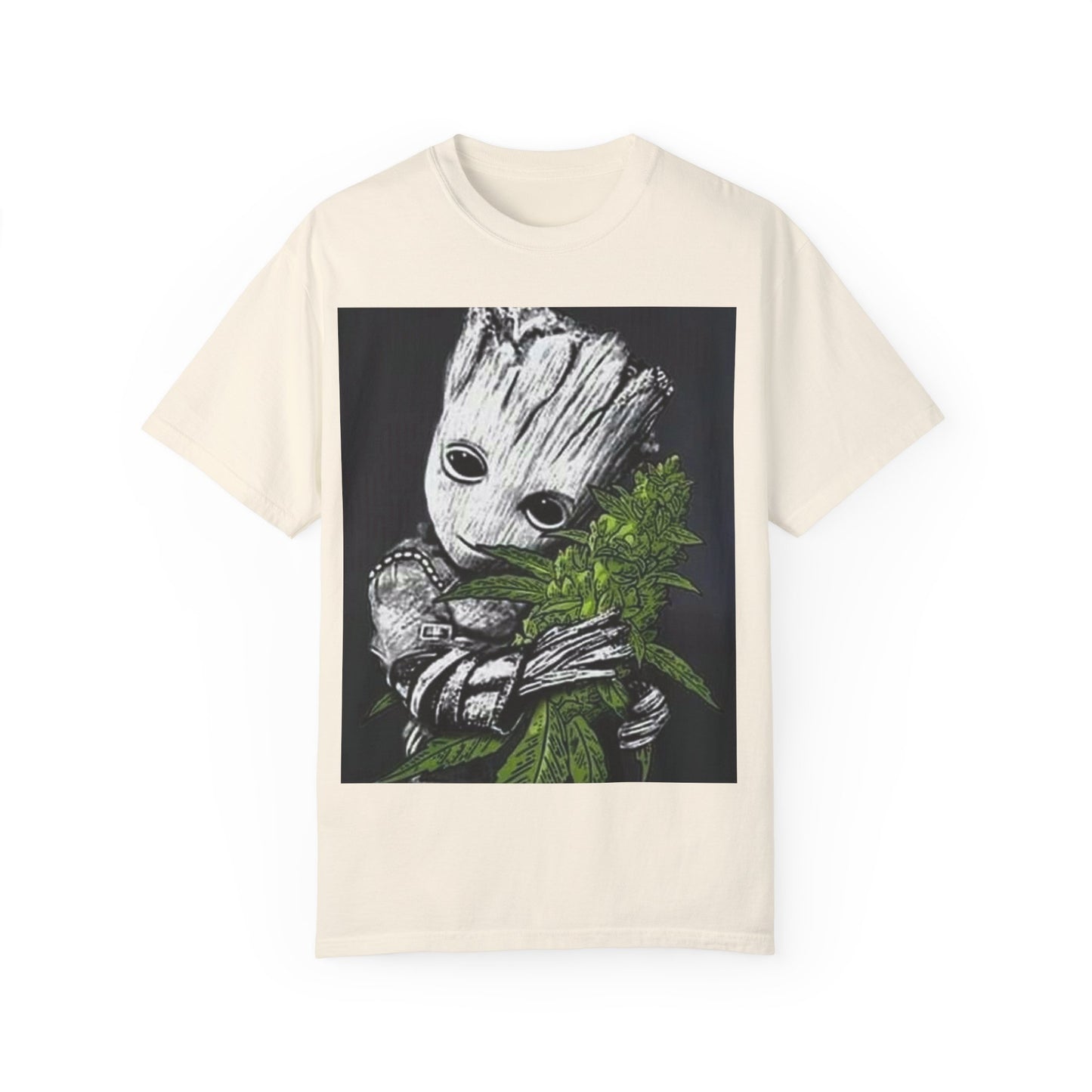 Garment-Dyed T-Shirt - Cute Groot with Plants Graphic